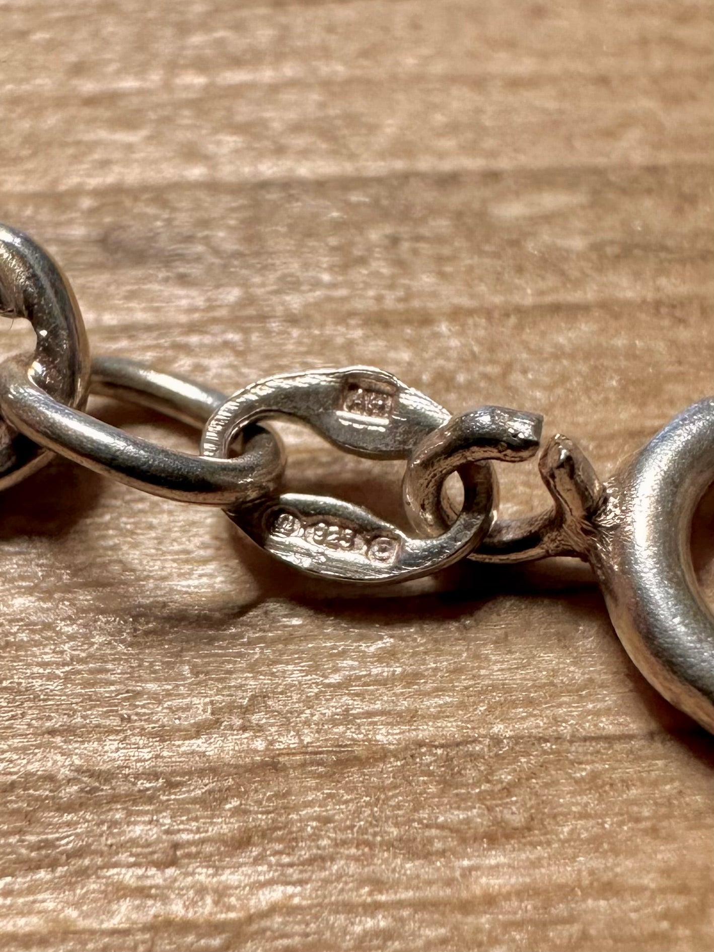 Vintage 1979 Rope Chain 925 Silver 7.2 inch Bracelet