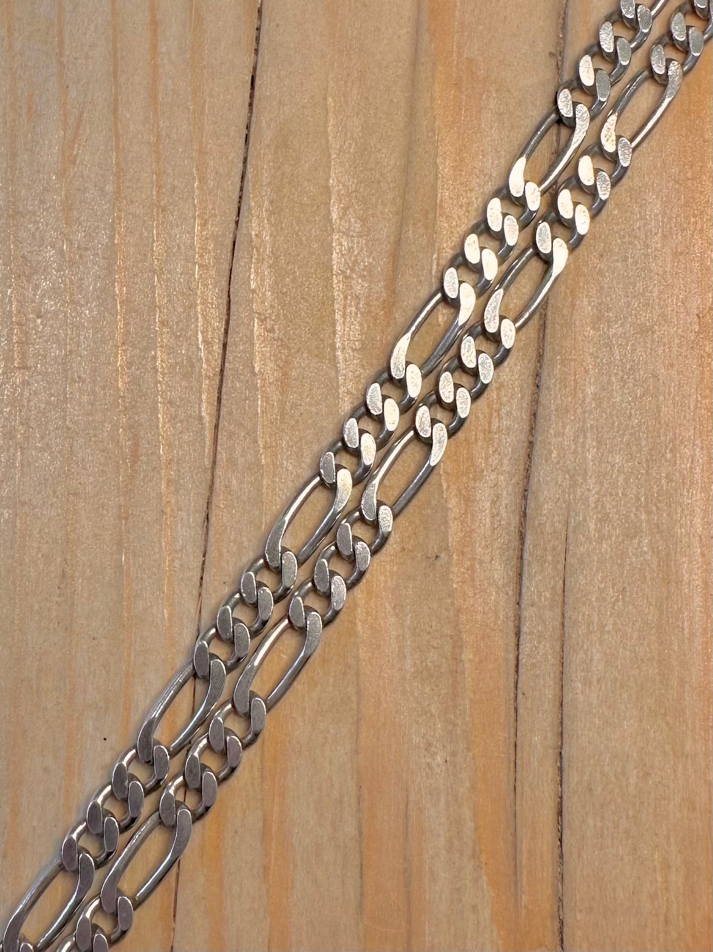 Vintage Figaro Curb Chain 925 Sterling Silver 19.7 inch