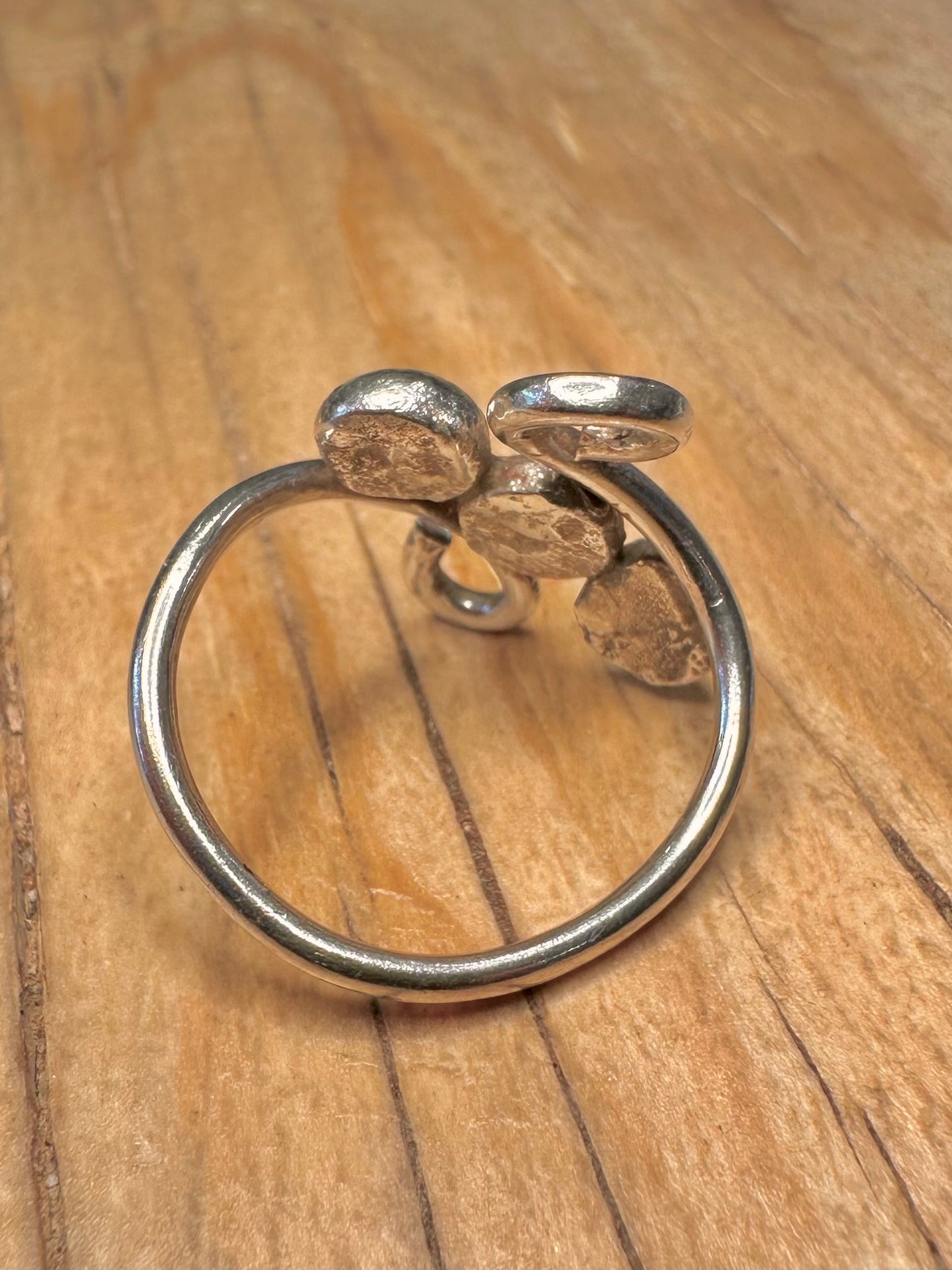 Abstract Swirl Circle 925 Sterling Silver Size N1/2 Ring