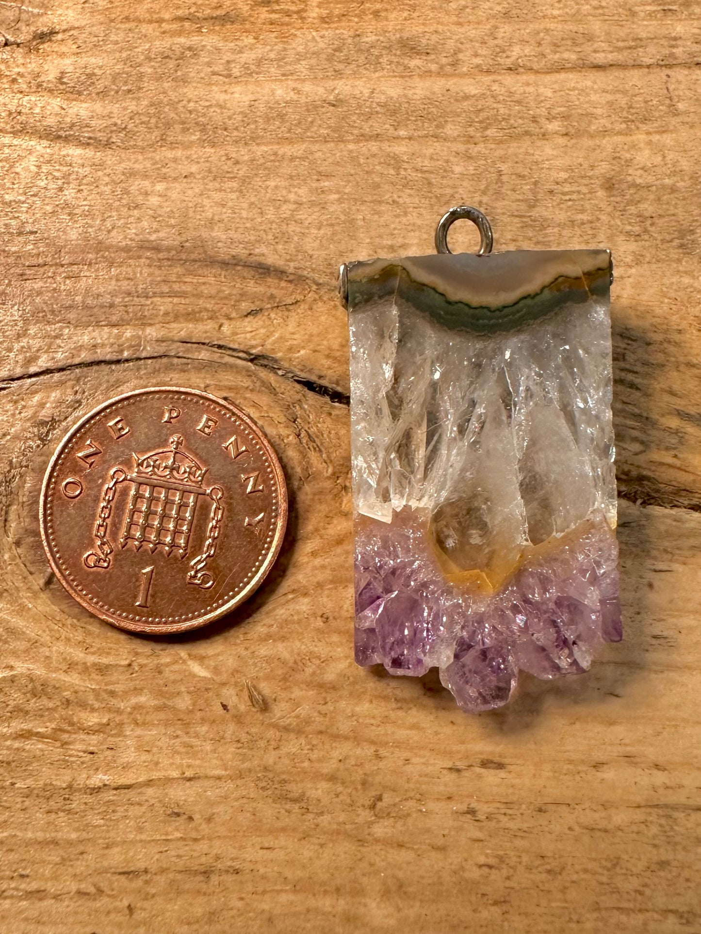 Vintage Natural Amethyst 925 Silver Pendant