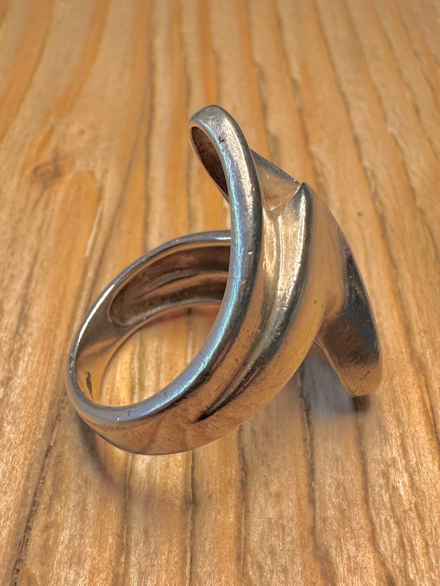 Abstract Wavy 925 Sterling Silver Size O Ring
