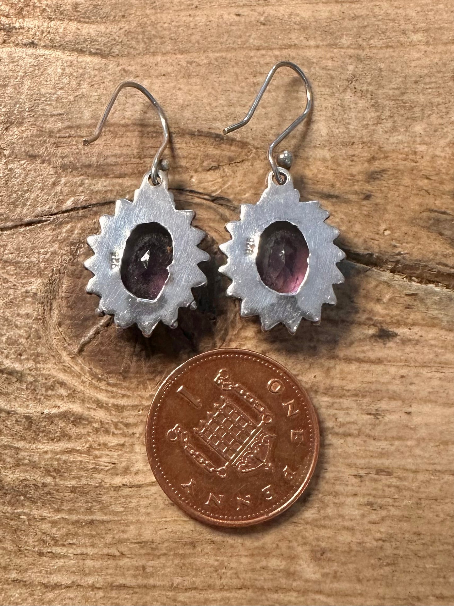 Vintage Amethyst Boho 925 Silver Earrings