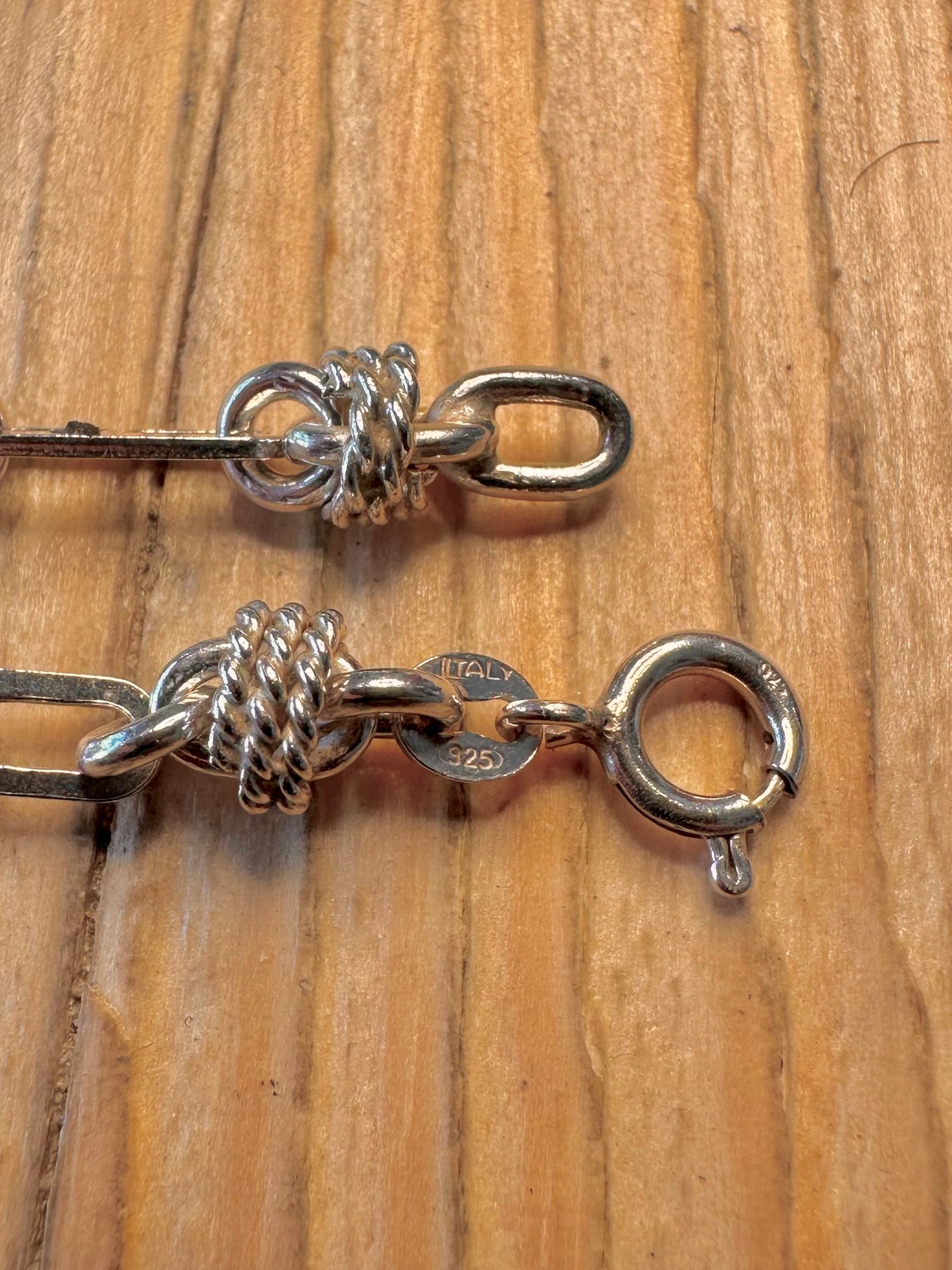 Abstract Italy Unique Chain 925 Sterling Silver 7 inch Bracelet