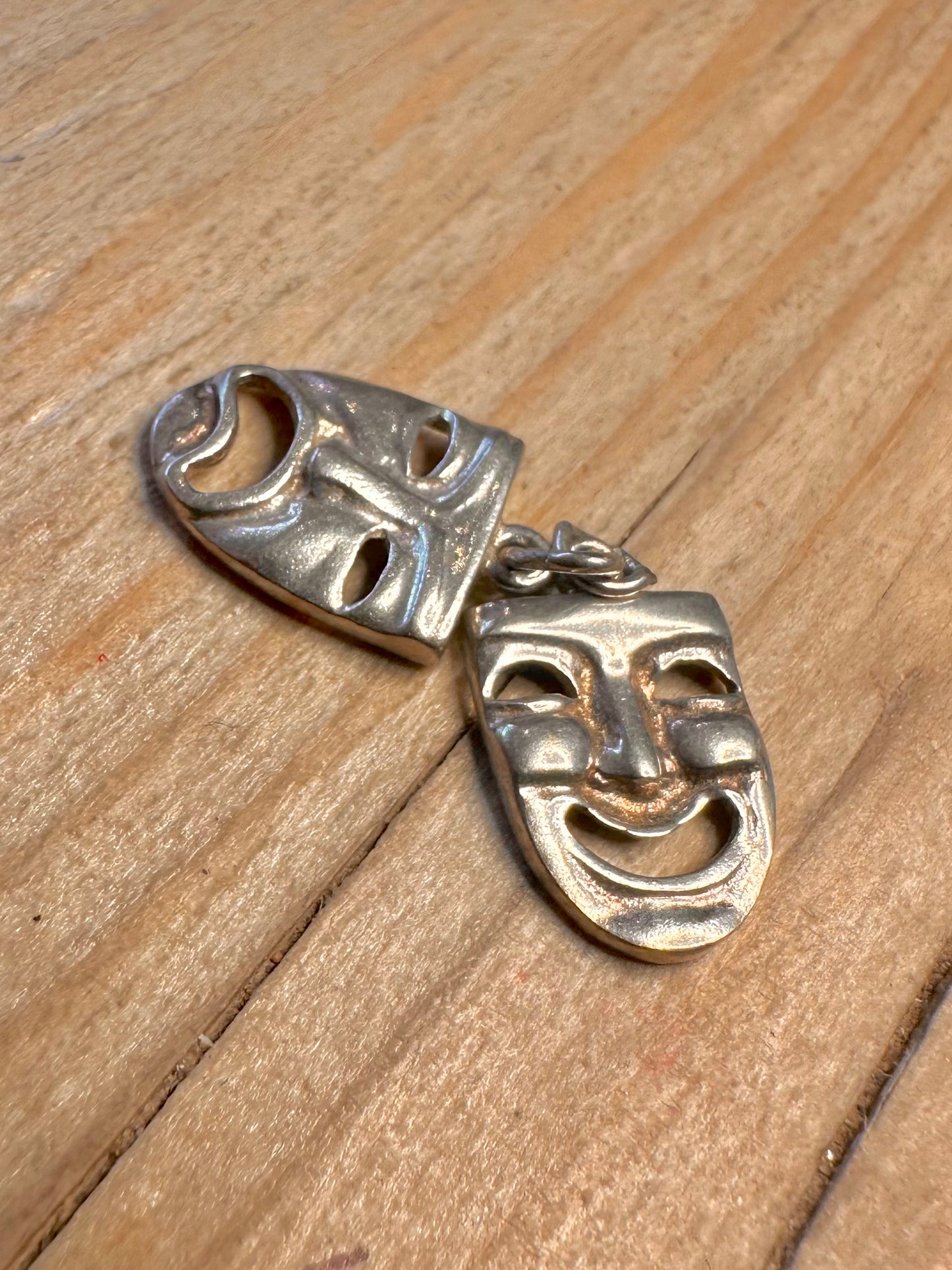 Vintage Comedy and Tragedy 925 Sterling Silver Pendant