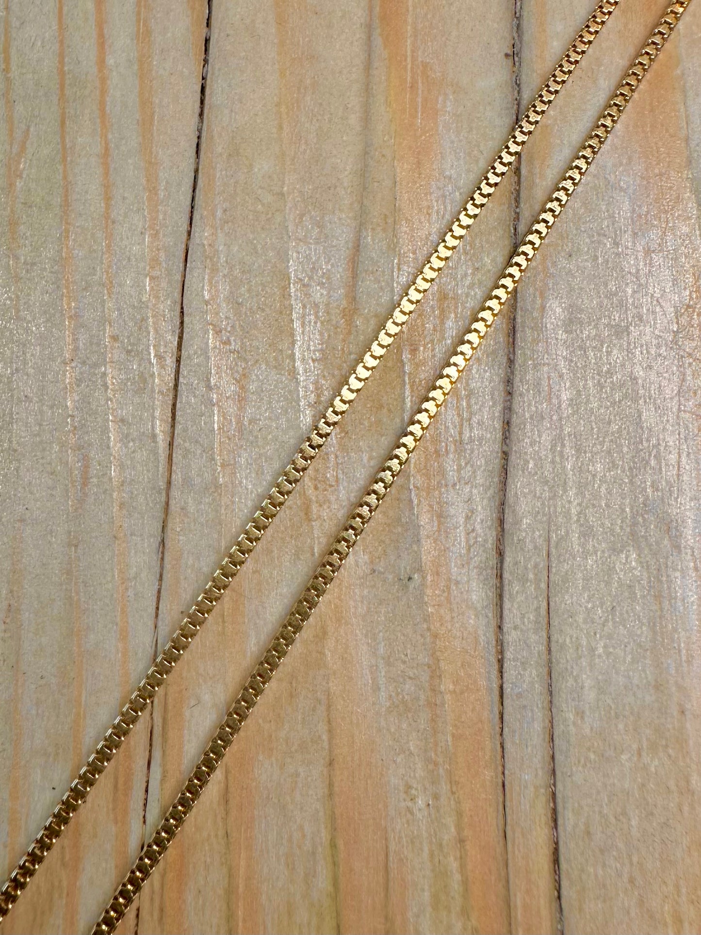 Vintage Box Chain Gold on 925 Silver 20 inch Necklace