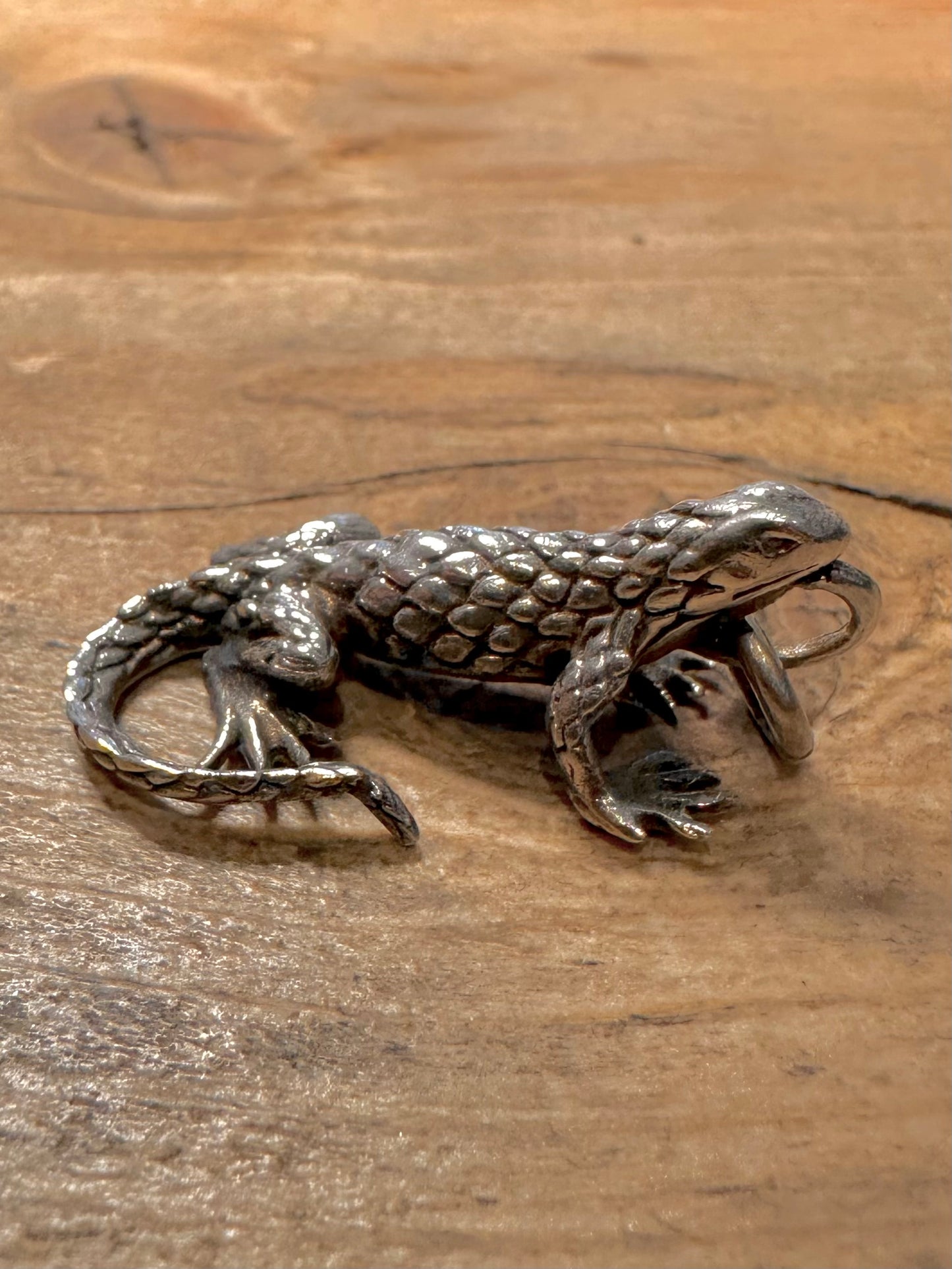 Vintage Salamander Lizard 925 Silver Pendant