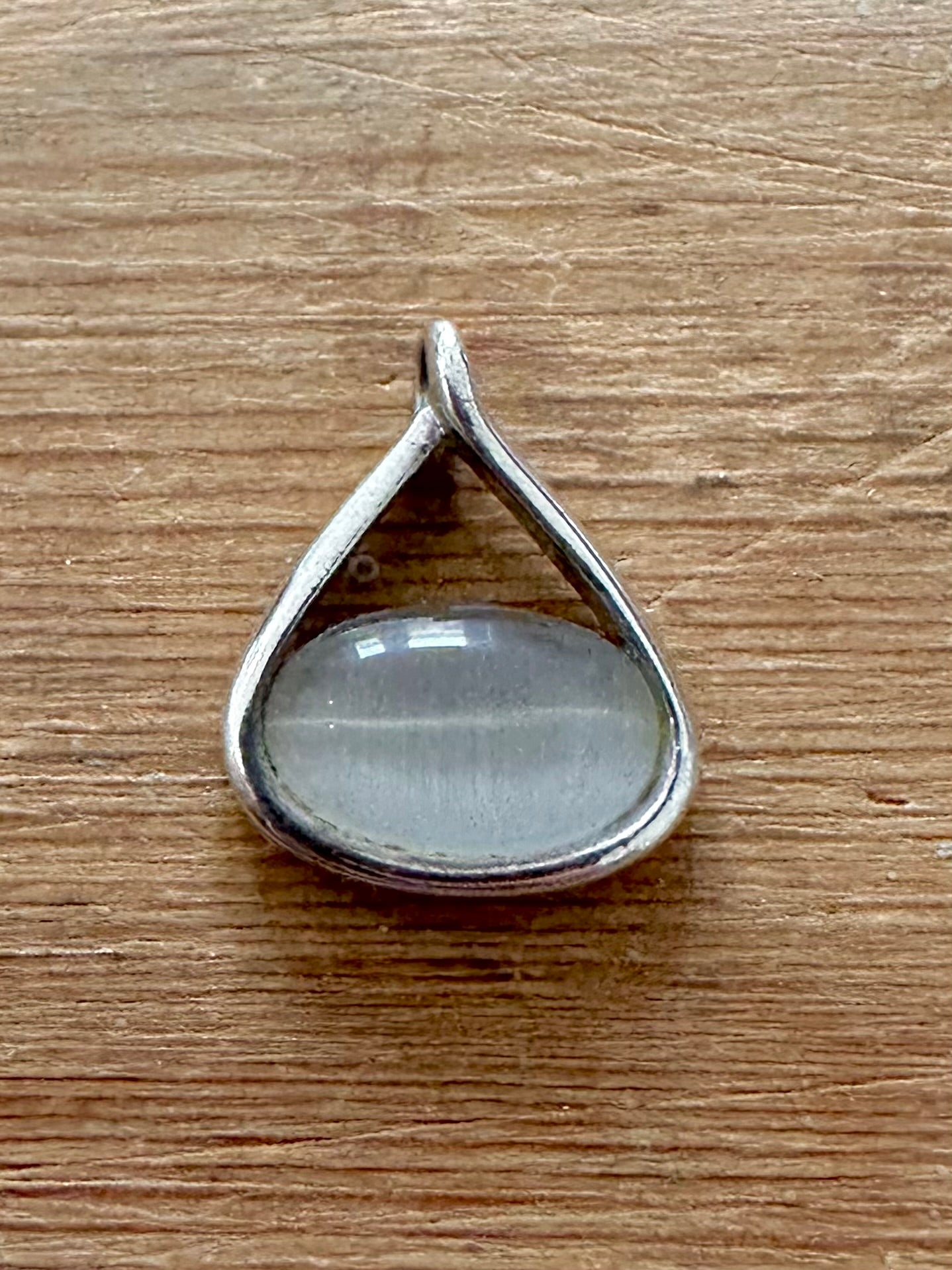 Modern Oval Grey 925 Silver Pendant