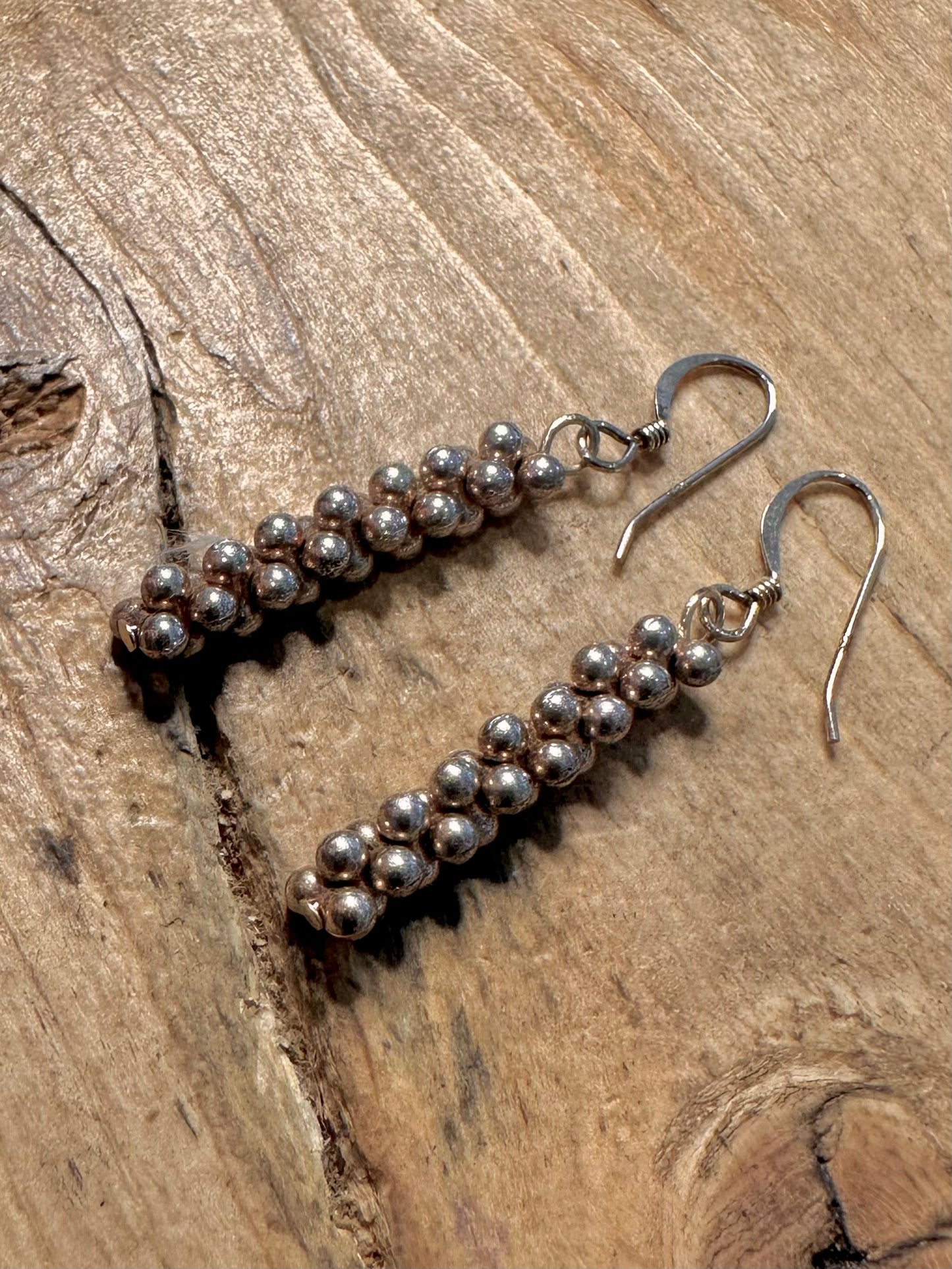 Vintage Ball Dangle 925 Silver Earrings