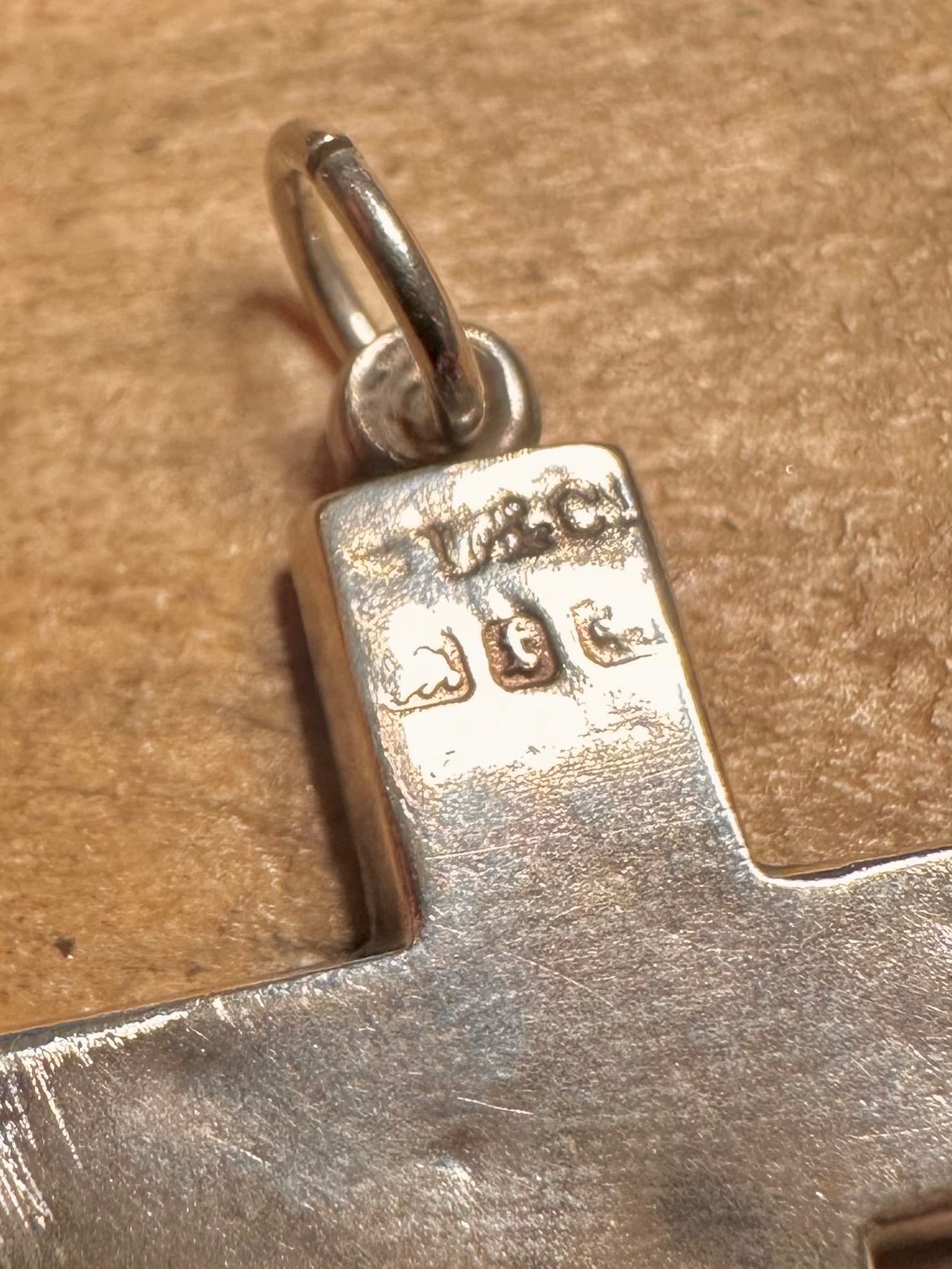 Vintage 1893 Engraved Cross 925 Silver Pendant