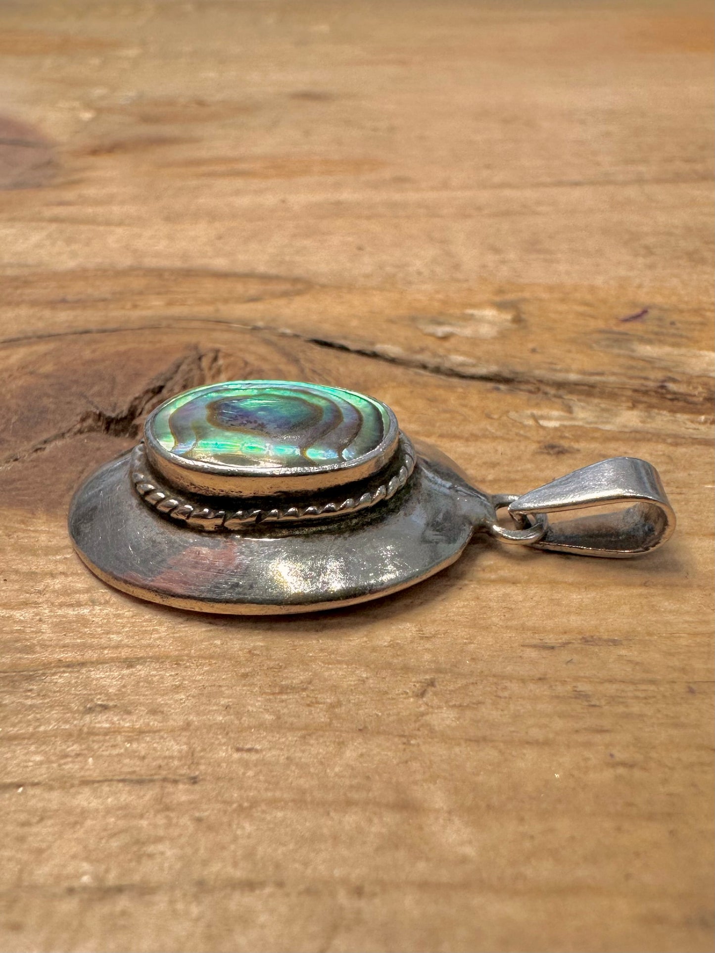 Vintage Abalone 925 Silver Pendant