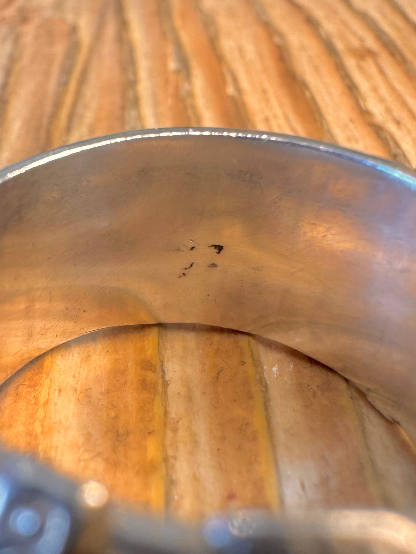 Double Buckle Engraved Solid 925 Sterling Silver Size T Ring