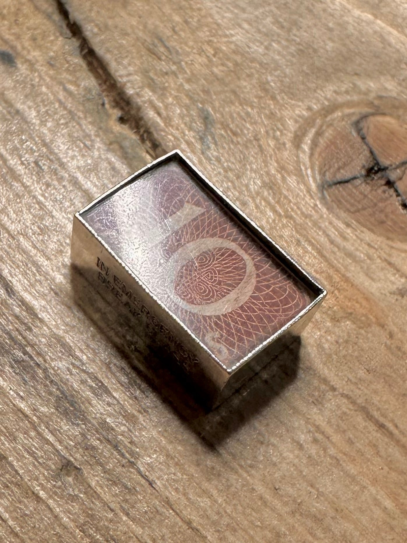 Vintage Emergency 10 Shilling Note 925 Silver Charm Pendant