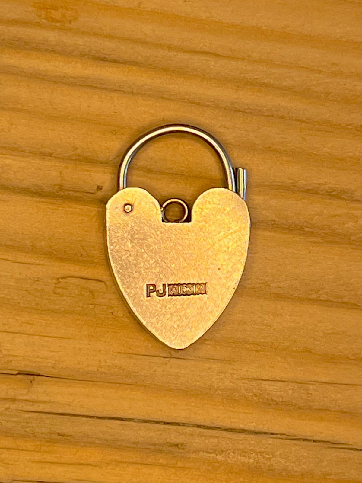 Heart Shaped 1974 Padlock Maker PJ Birmingham 925 Sterling Silver Pendant