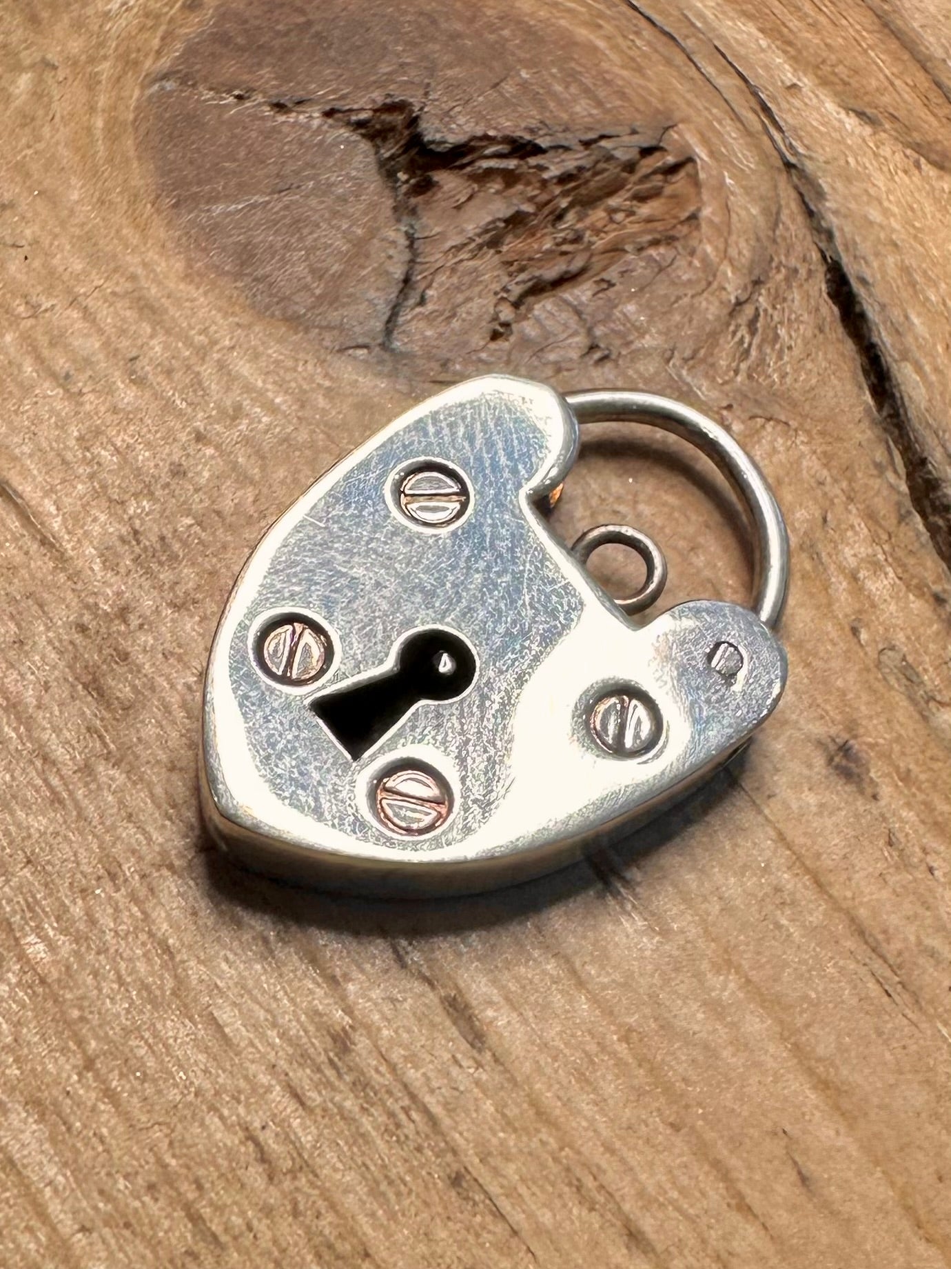 Vintage 1974 Heart Padlock 925 Silver Pendant