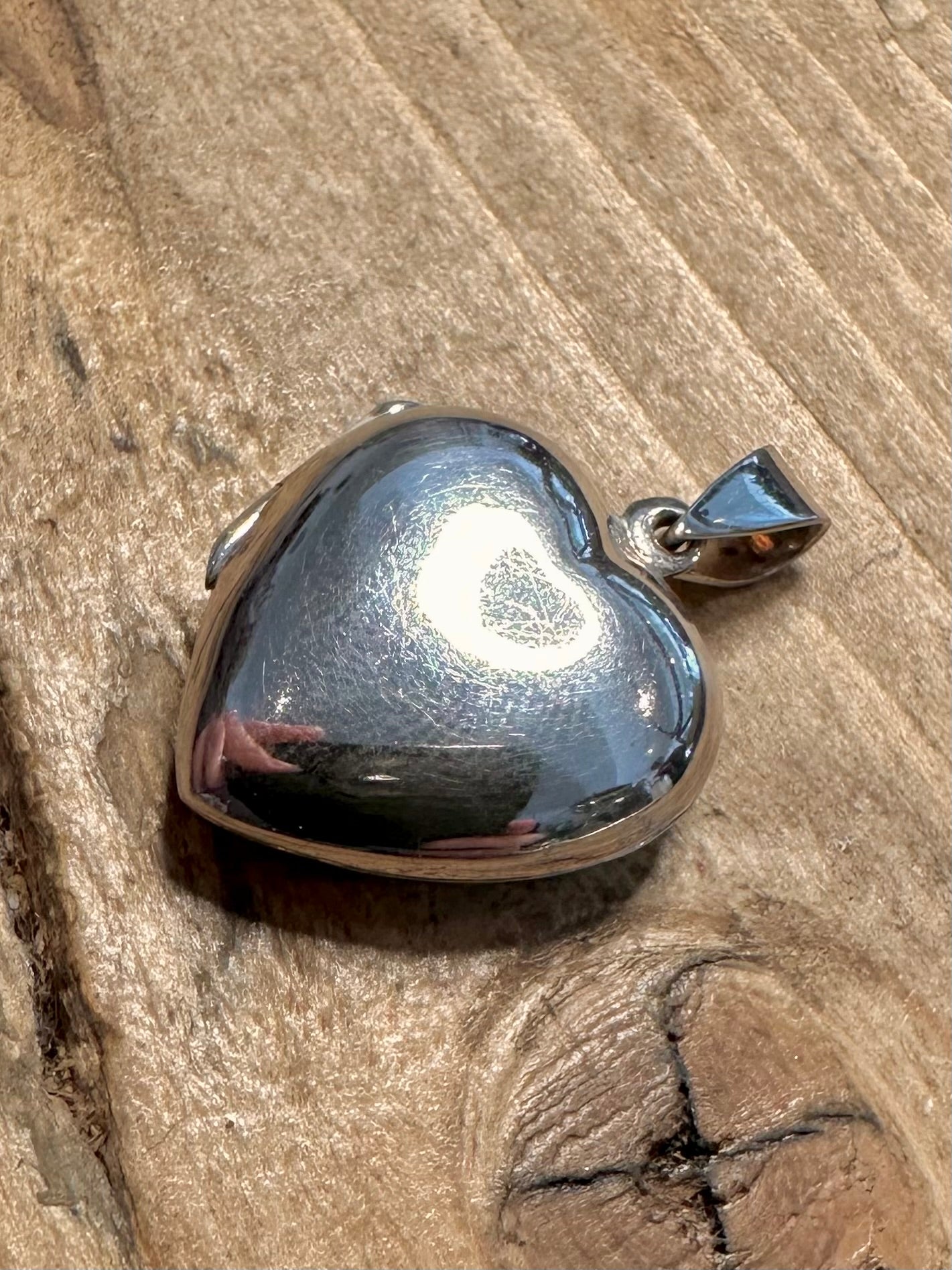 Modern Puff Heart Locket 925 Silver Pendant