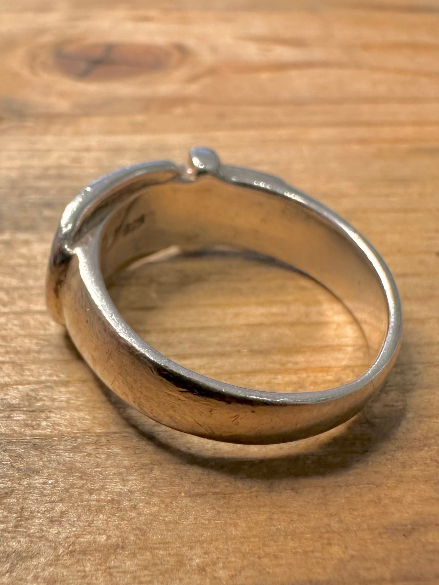 Vintage Buckle 925 Silver Size S1/2 Ring