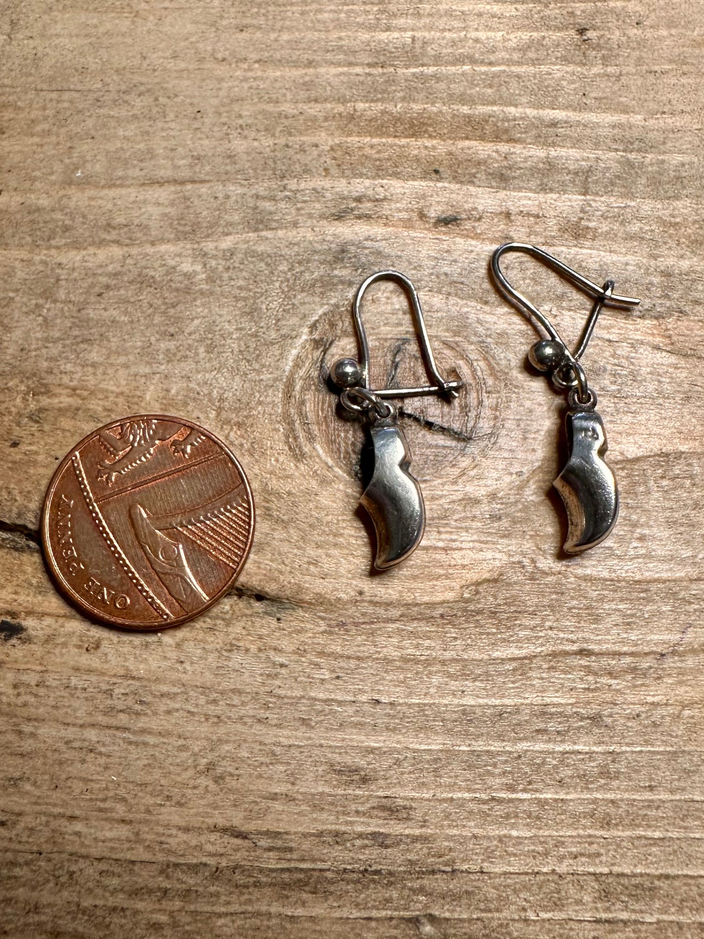 Vintage Clogs 925 Silver Earrings