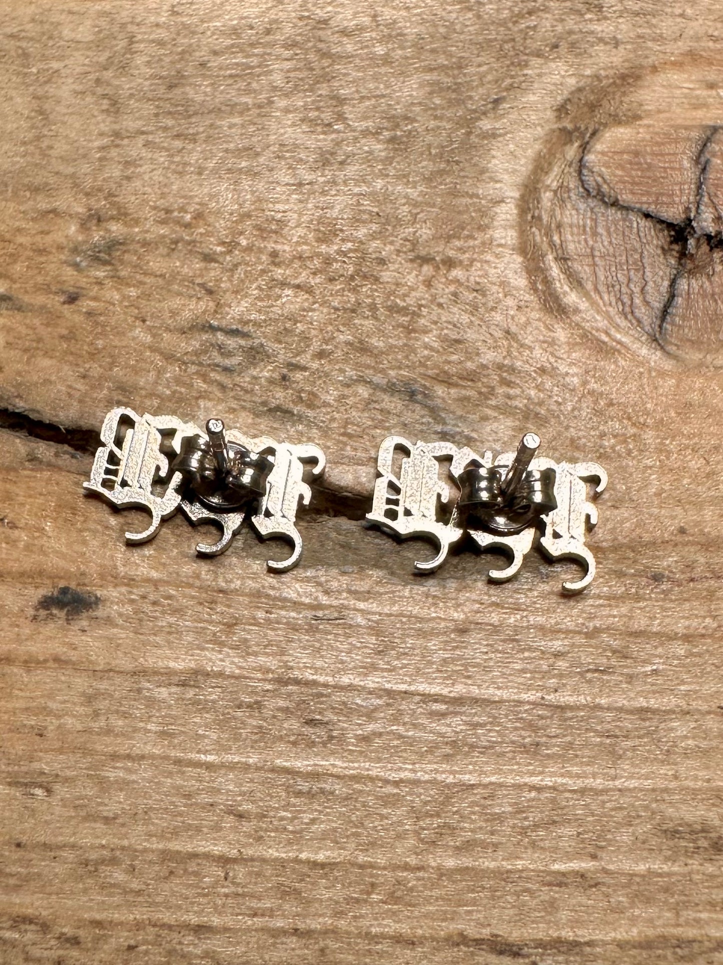 Modern Writing Text 925 Silver Earrings