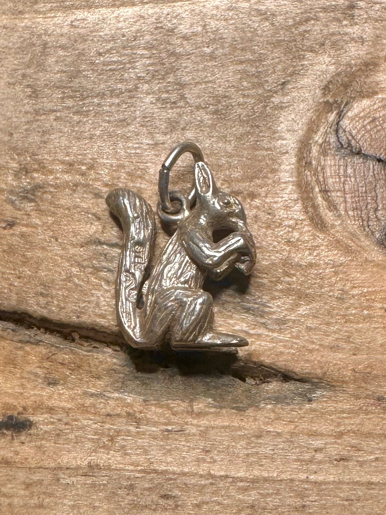 Vintage Squirrel 925 Silver Charm Pendant
