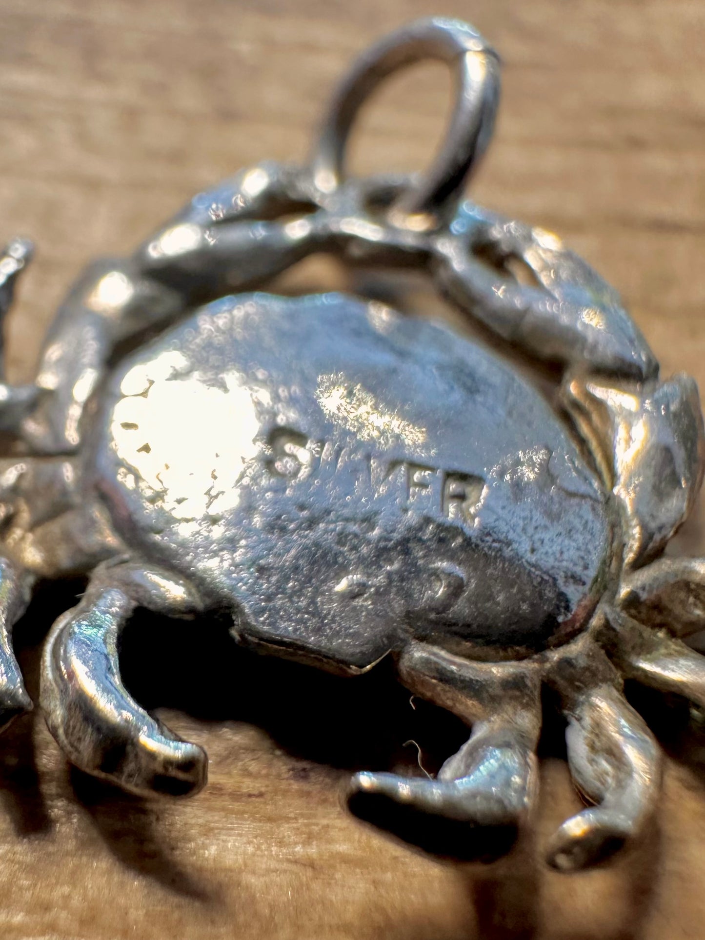 Vintage Crab 925 Silver Pendant