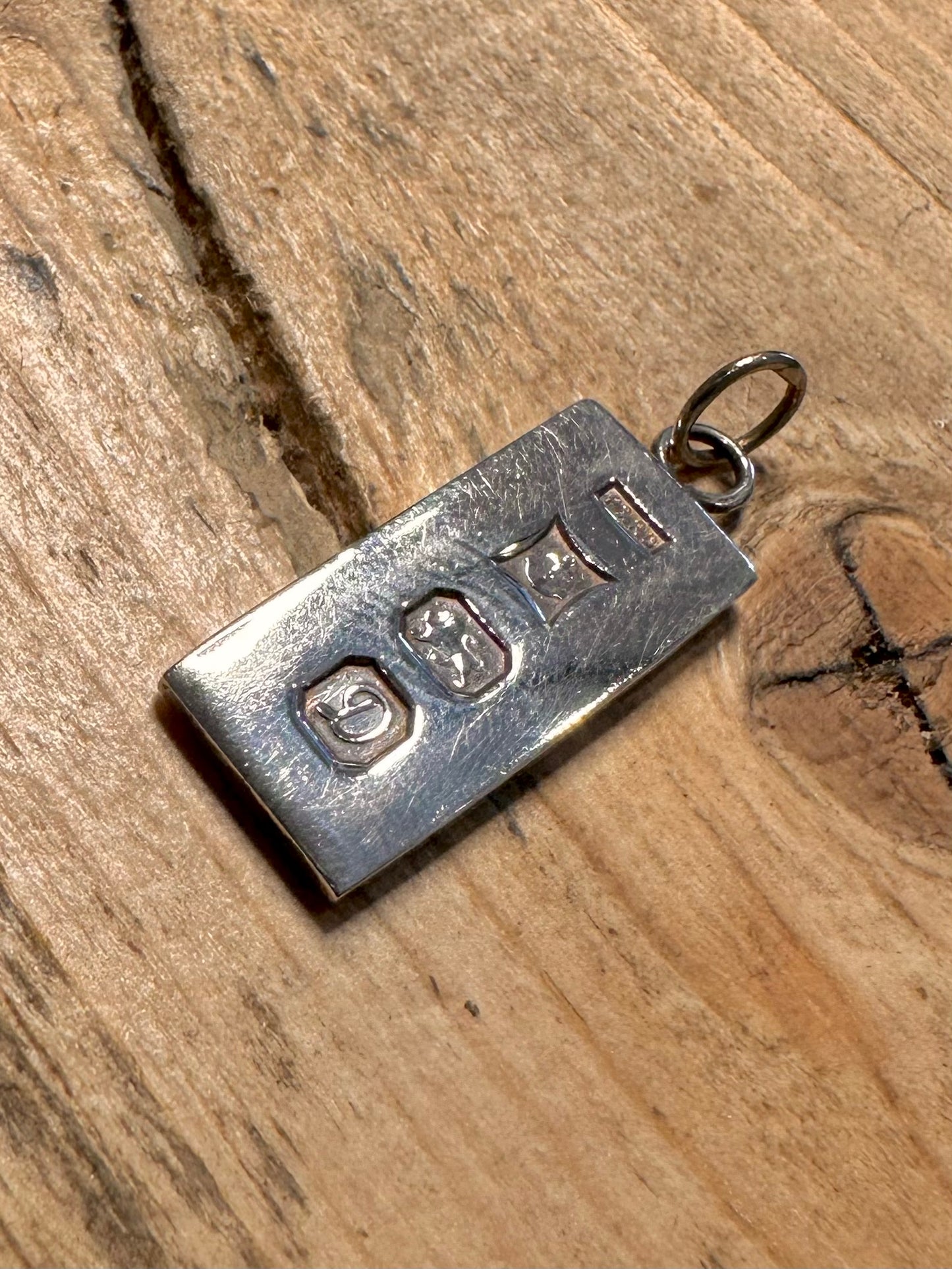 Vintage 1978 Birmingham Ingot 925 Silver Pendant