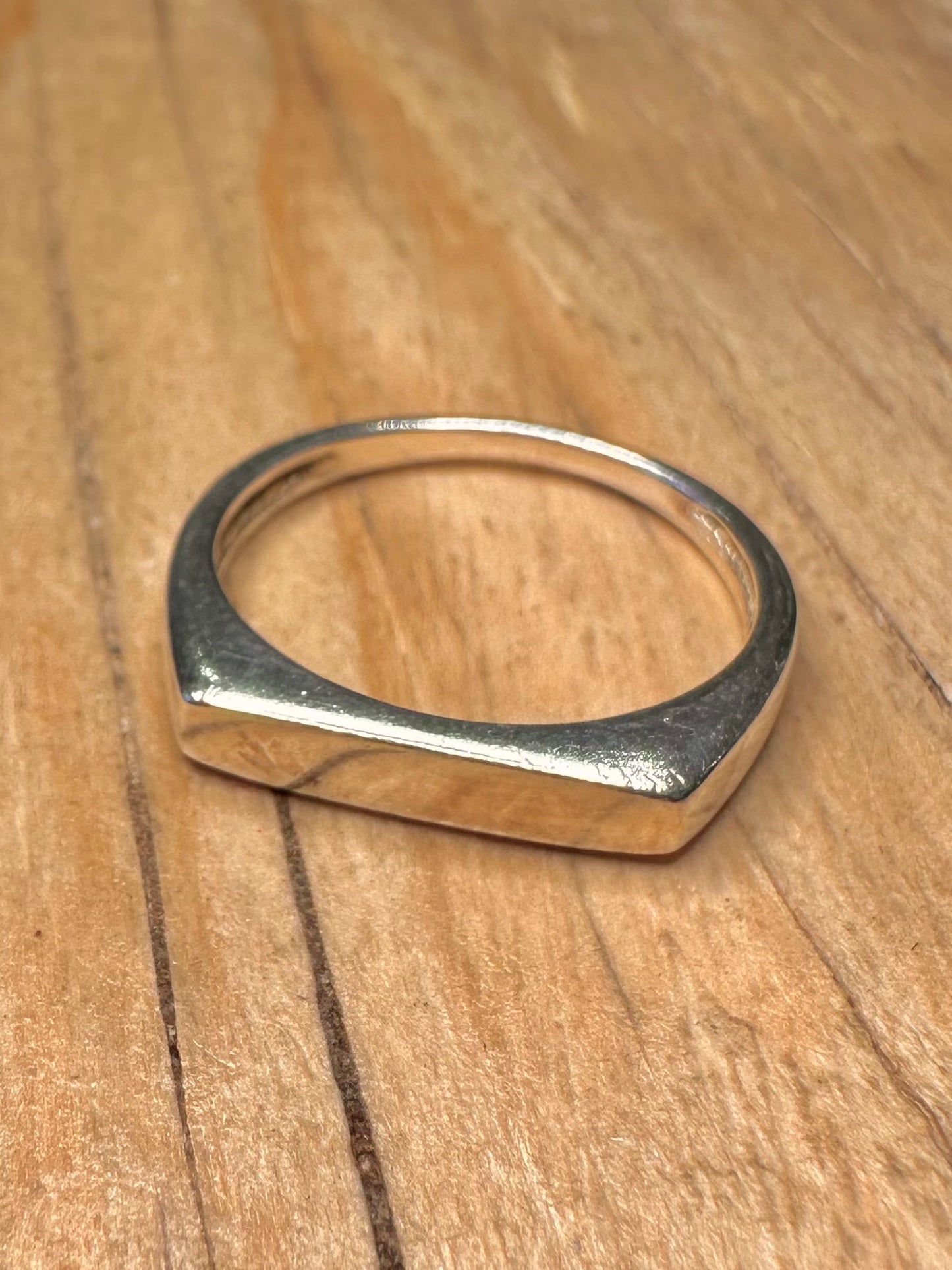 Modernist Bar 925 Sterling Silver Size N Ring