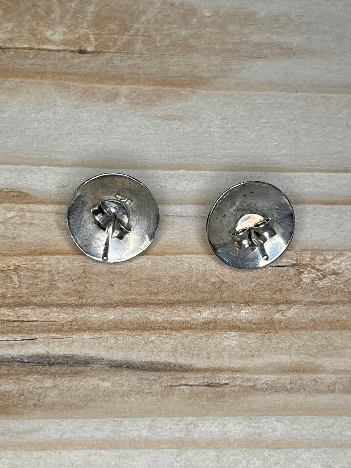 Small Circle Amber 925 Sterling Silver Stud Earrings
