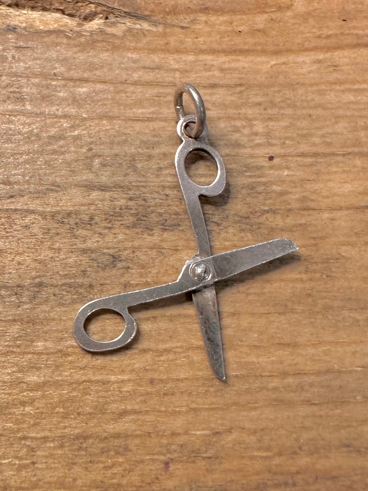 Vintage Moving Scissors 925 Silver Pendant