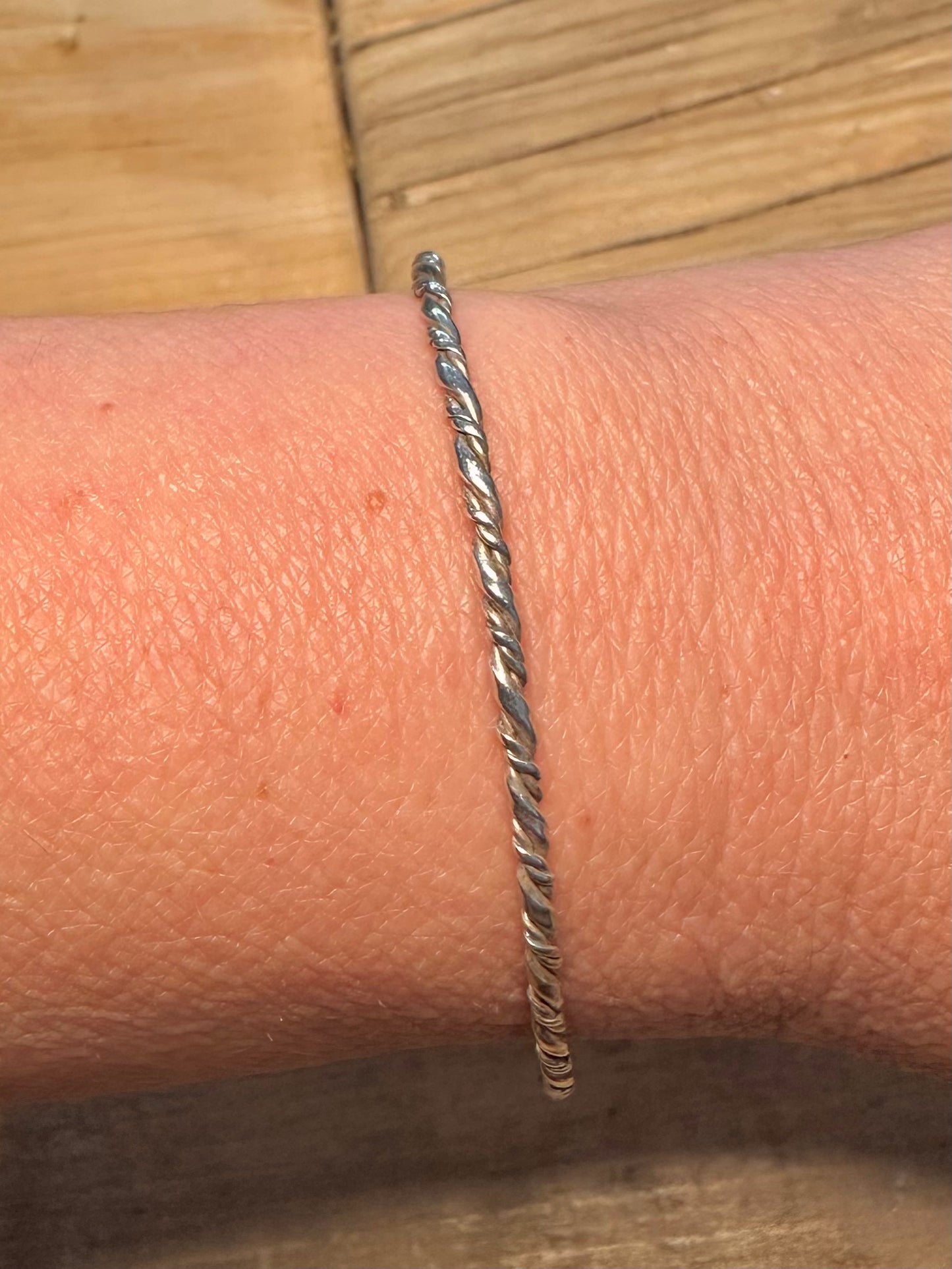 Vintage Twisted 925 Silver Bangle