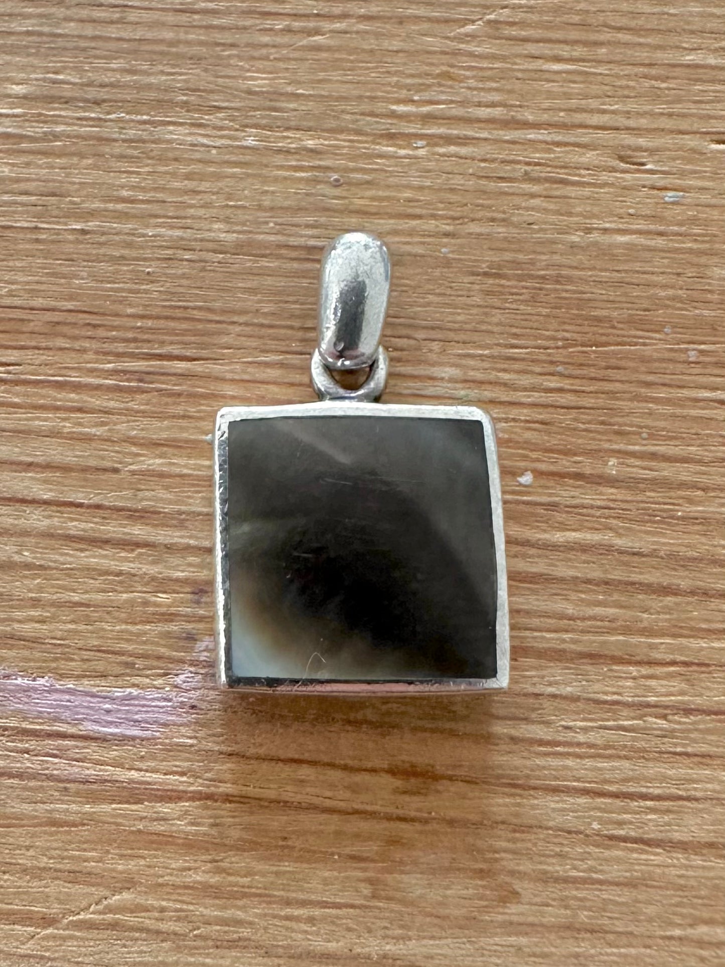 Modern Square Abalone 925 Silver Pendant