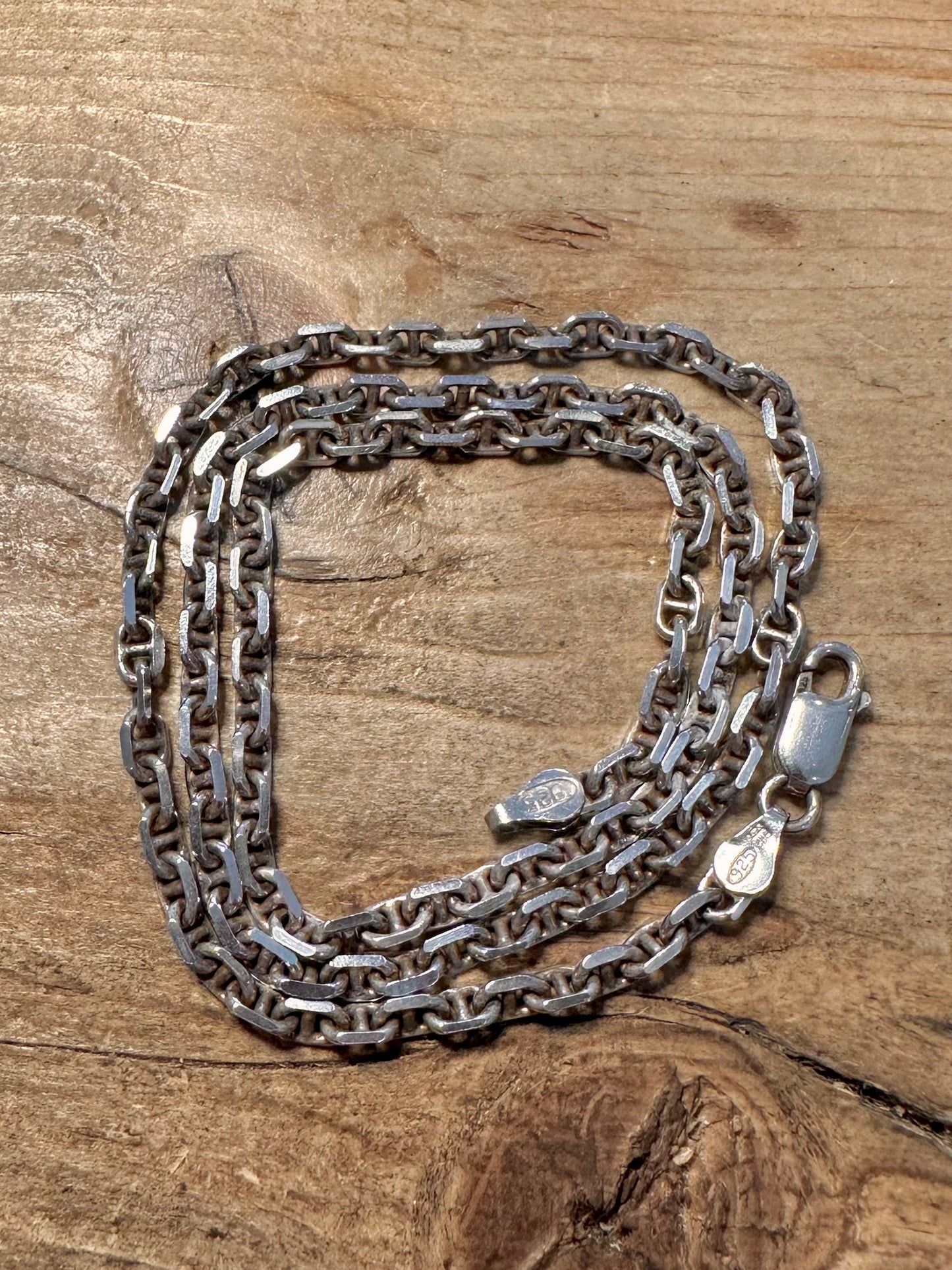Vintage Marine Link 925 Silver 17.5 Inch Necklace