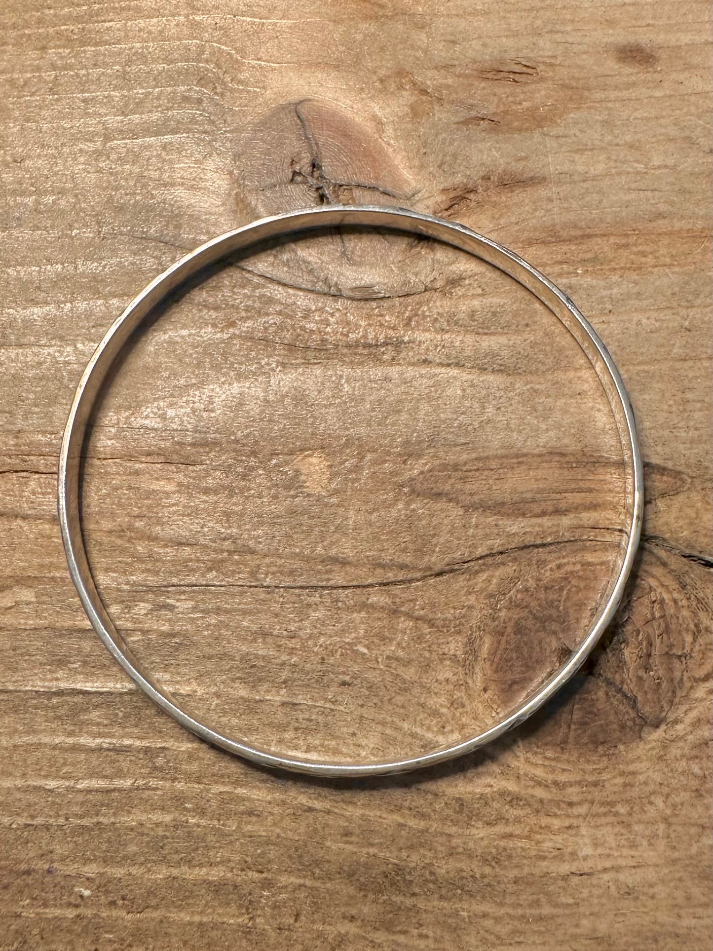 Vintage Boho Line Engraved 925 Silver Bangle
