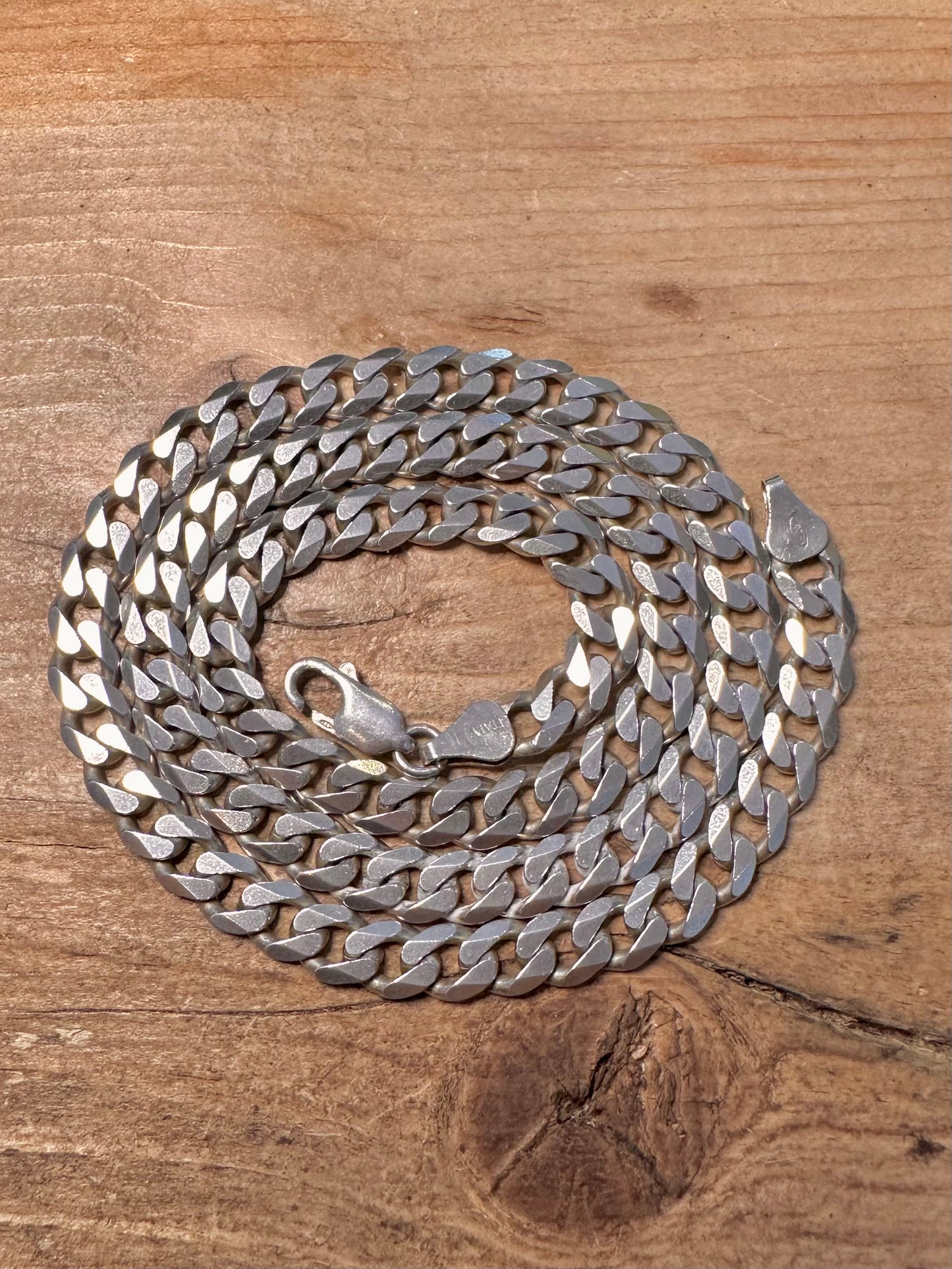 Vintage Curb Chain Italy 925 Silver 19.5 inch Necklace