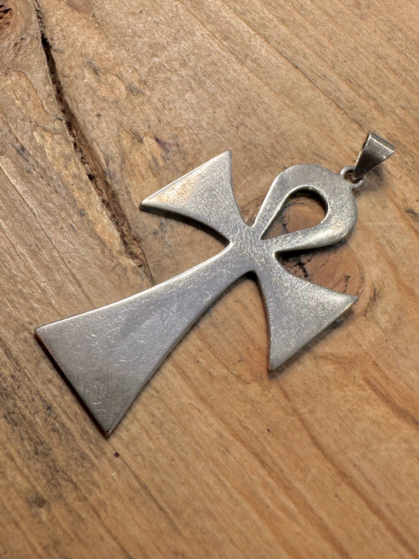 Vintage Large Ankh 925 Silver Egyptian Pendant