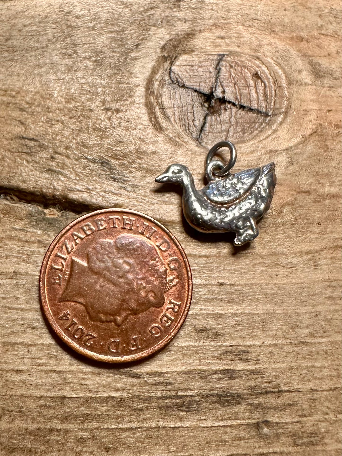 Vintage Duck 925 Silver Charm Pendant
