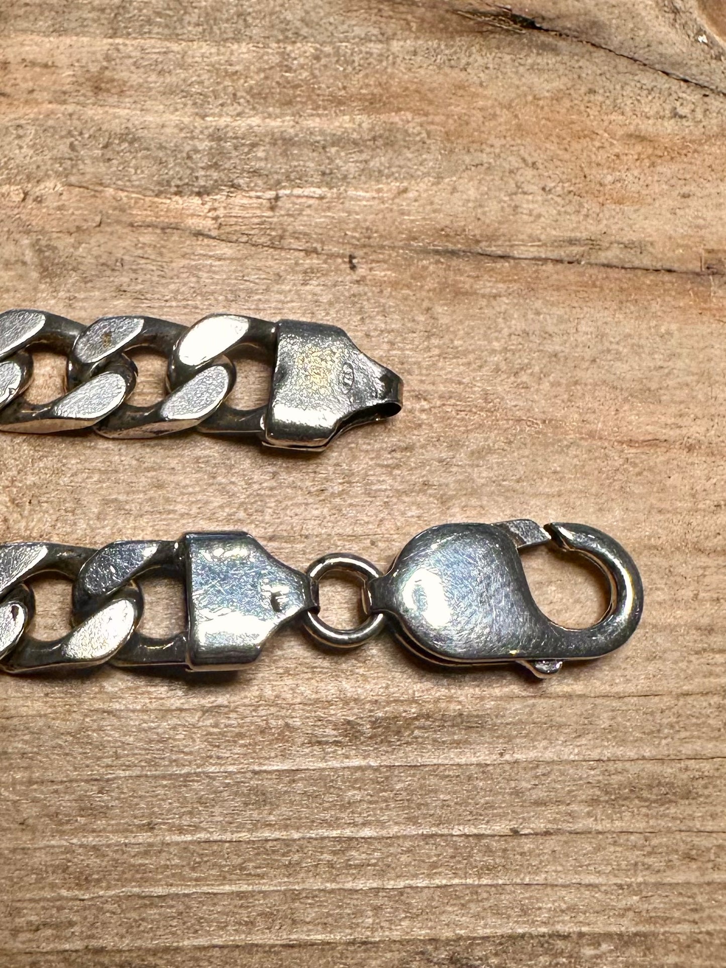 Vintage Curb Chain 925 Silver 8.5 inch Bracelet