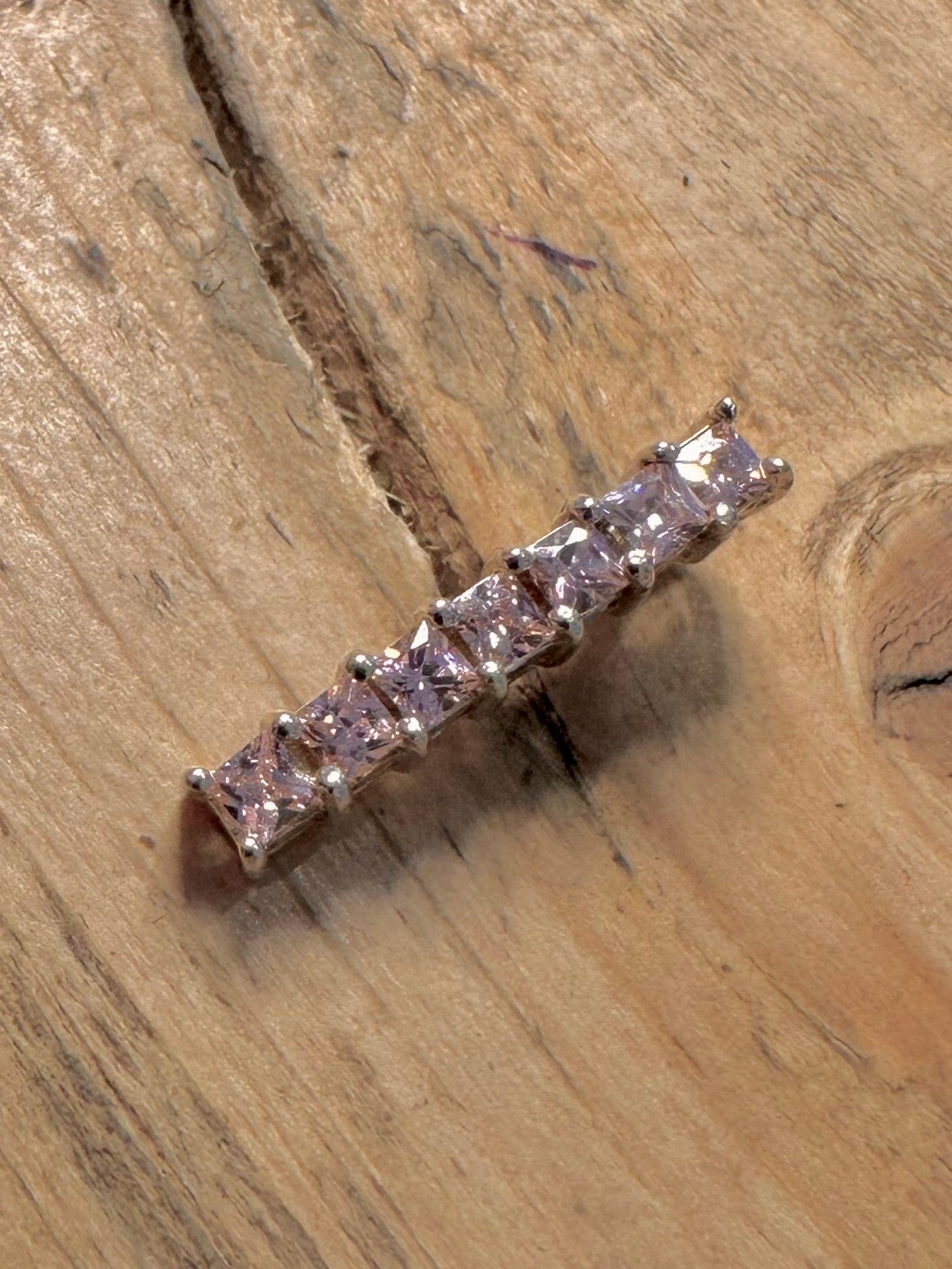 Modern Purple CZ Rectangle 925 Silver Pendant