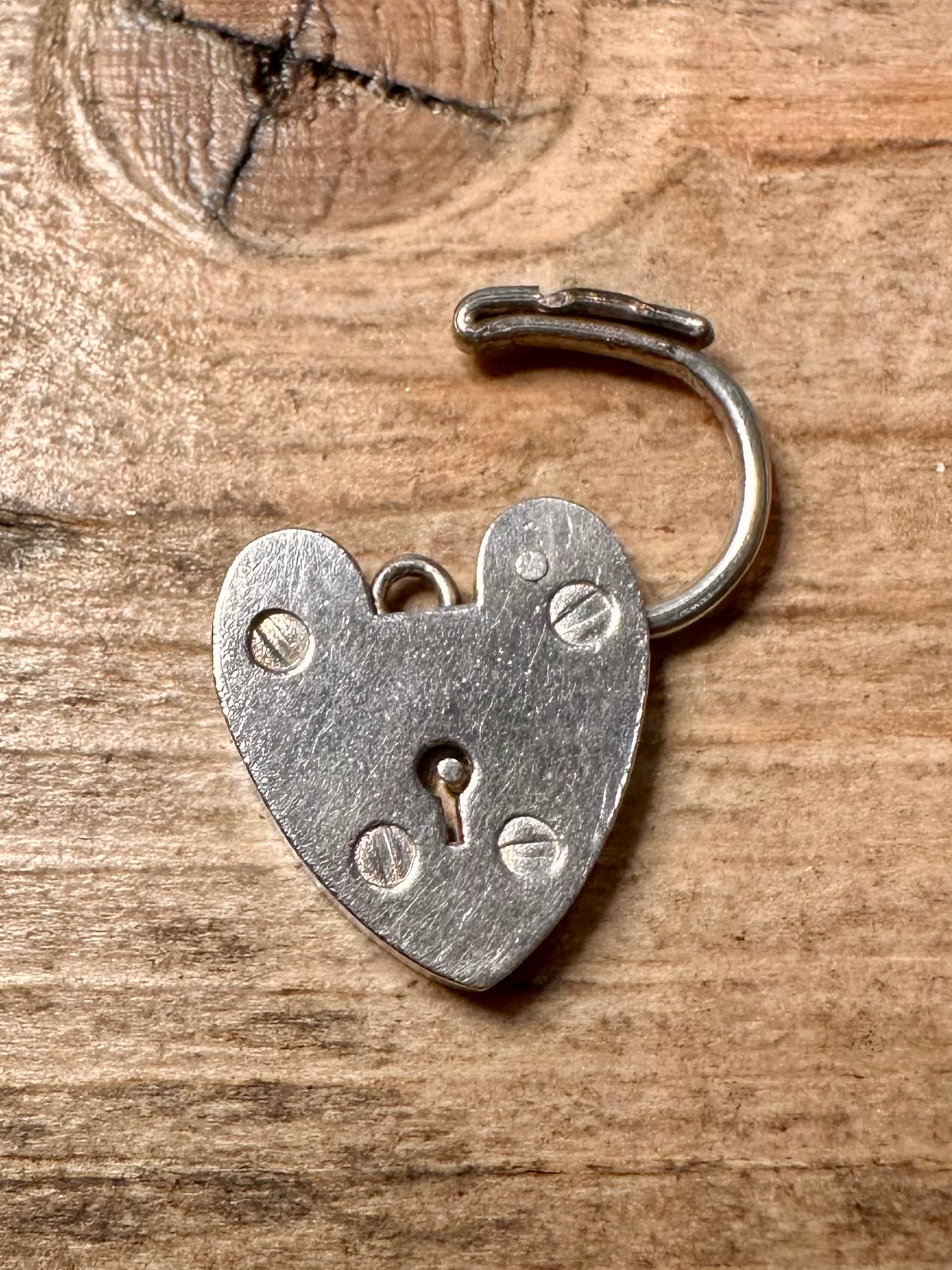 Vintage Heart Padlock 925 Silver Pendant