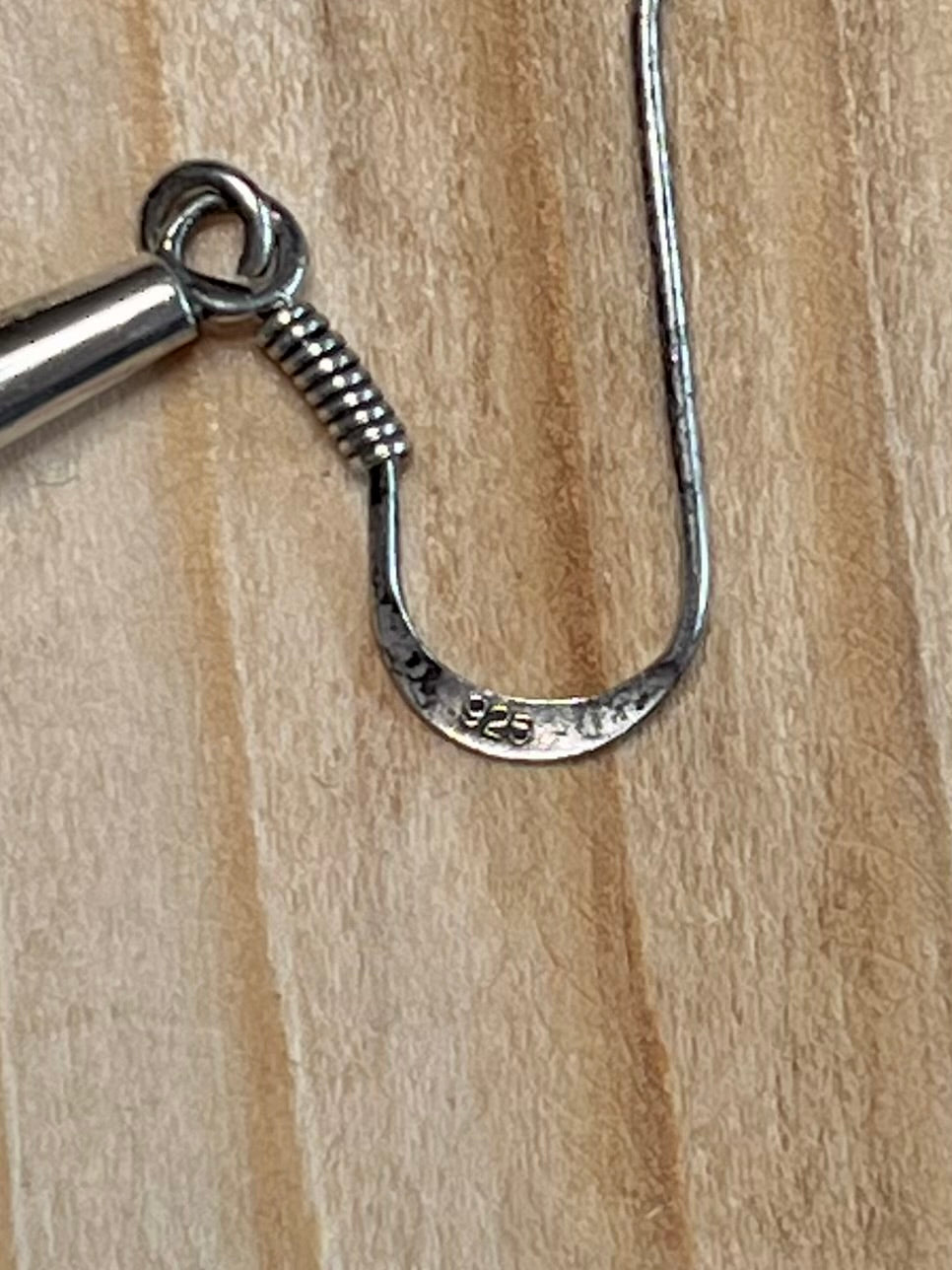 Elongated Cone Rope Pattern 925 Sterling Silver Drop Earrings