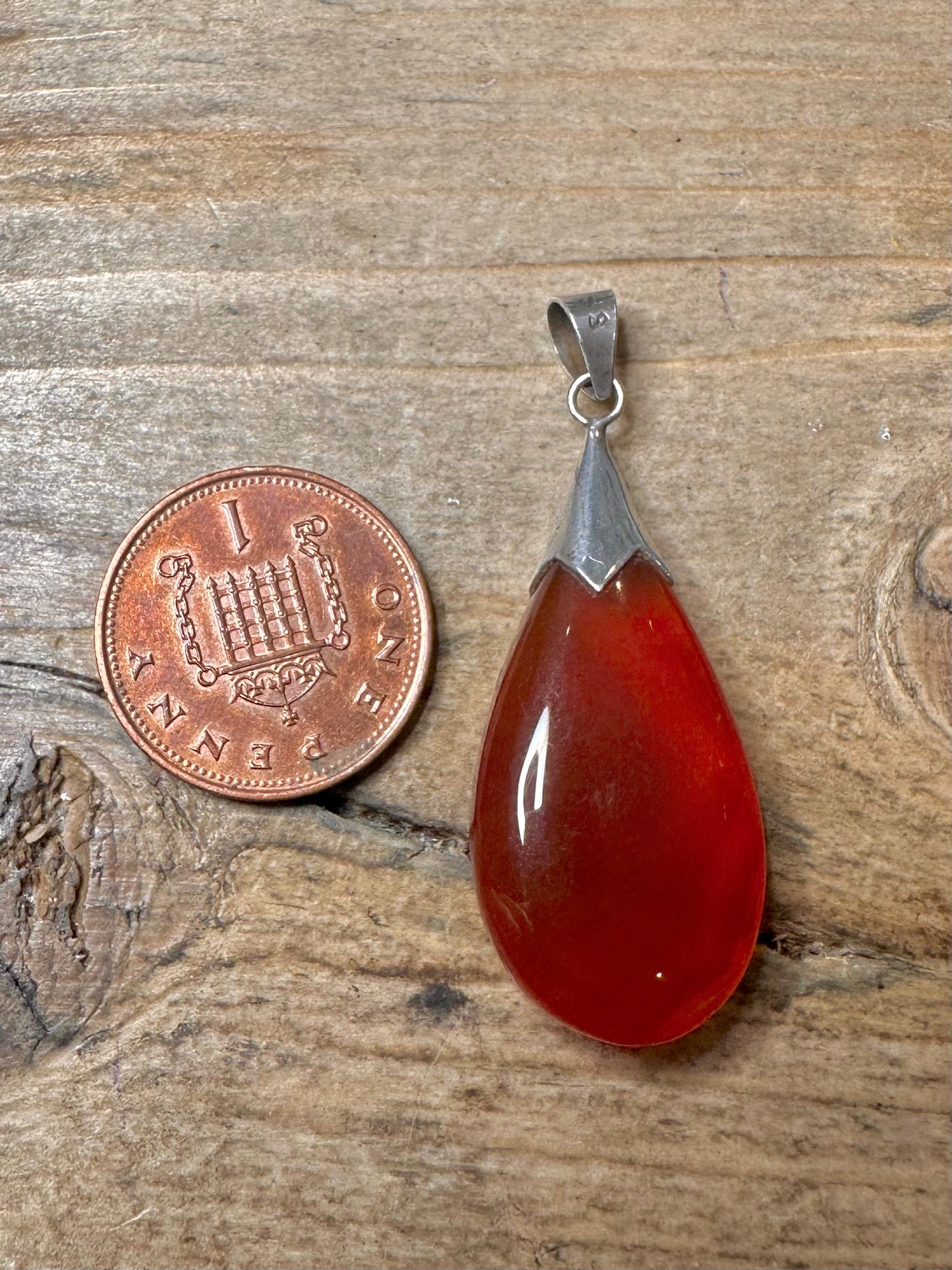 Vintage Banded Agate 925 Silver Pendant