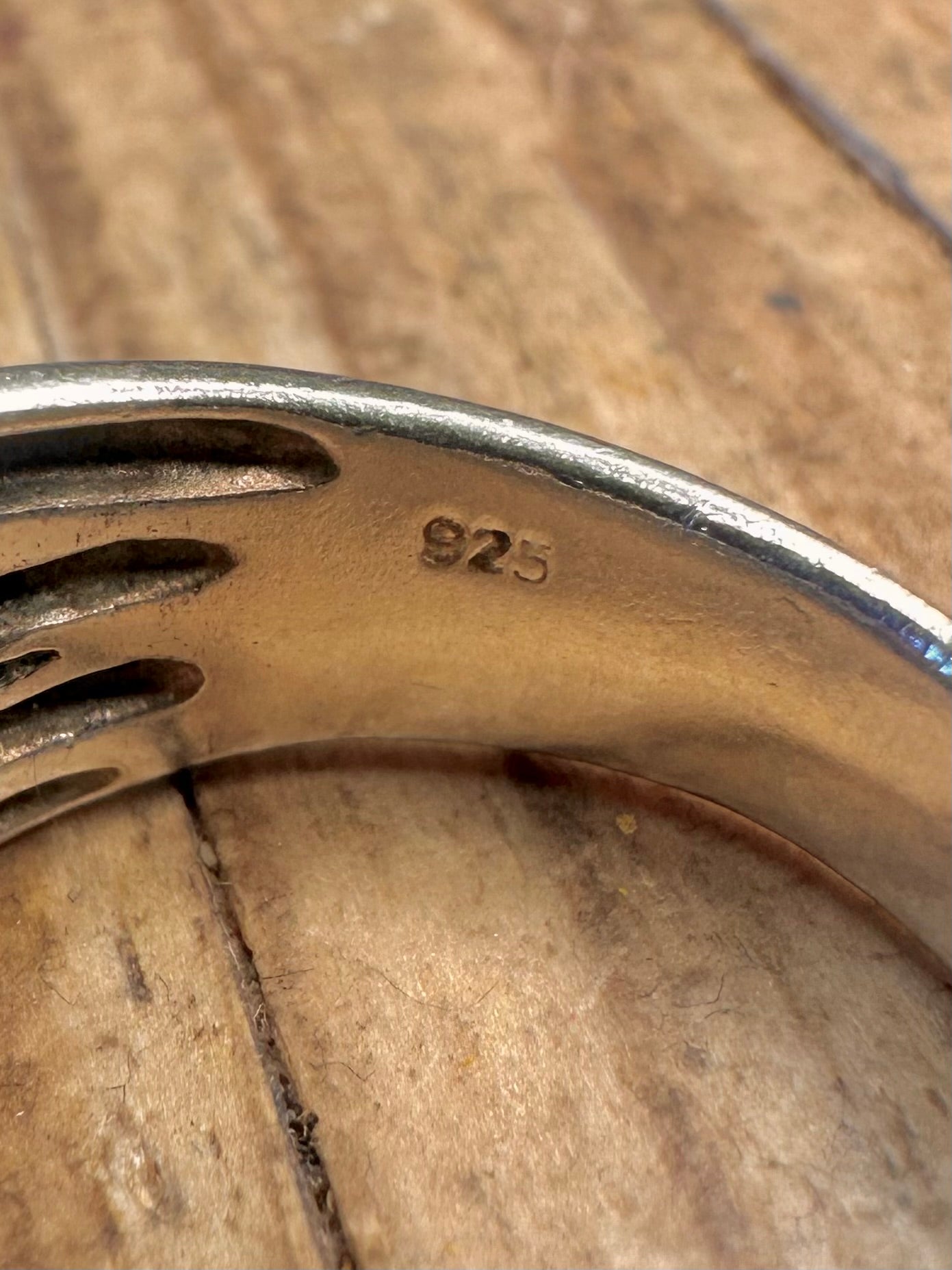 Abstract Layer Style 925 Sterling Silver Size W1/2 Ring
