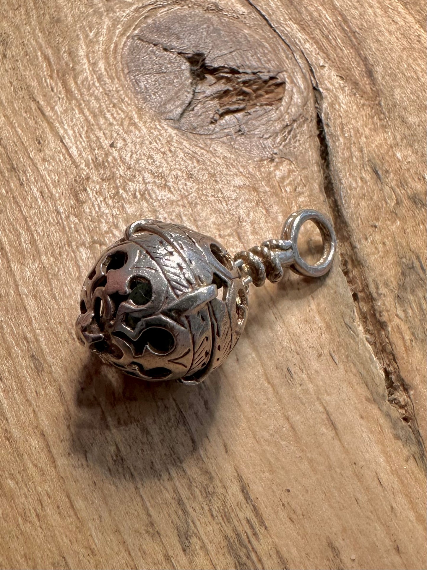 Vintage Baby Rattle 925 Silver Pendant