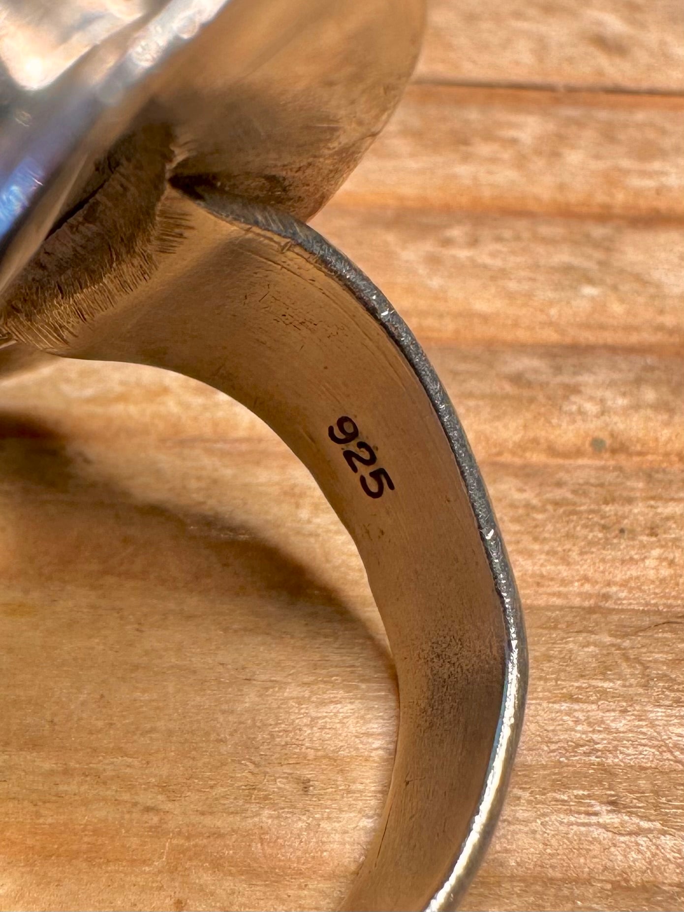 Vintage Faceted Greenish Quarts 925 Sterling Silver Size N Ring