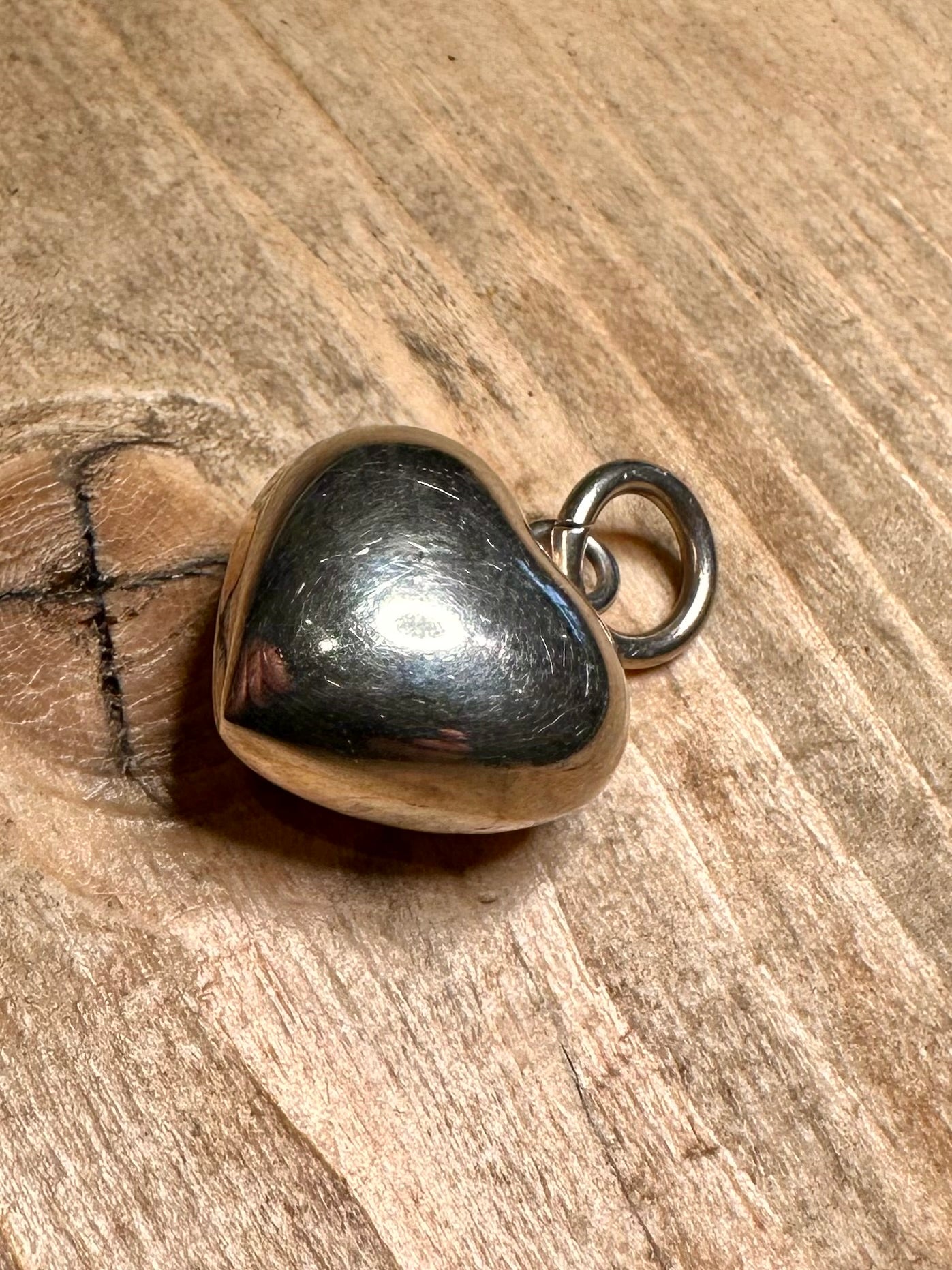 Vintage Puff Heart 925 Silver Pendant