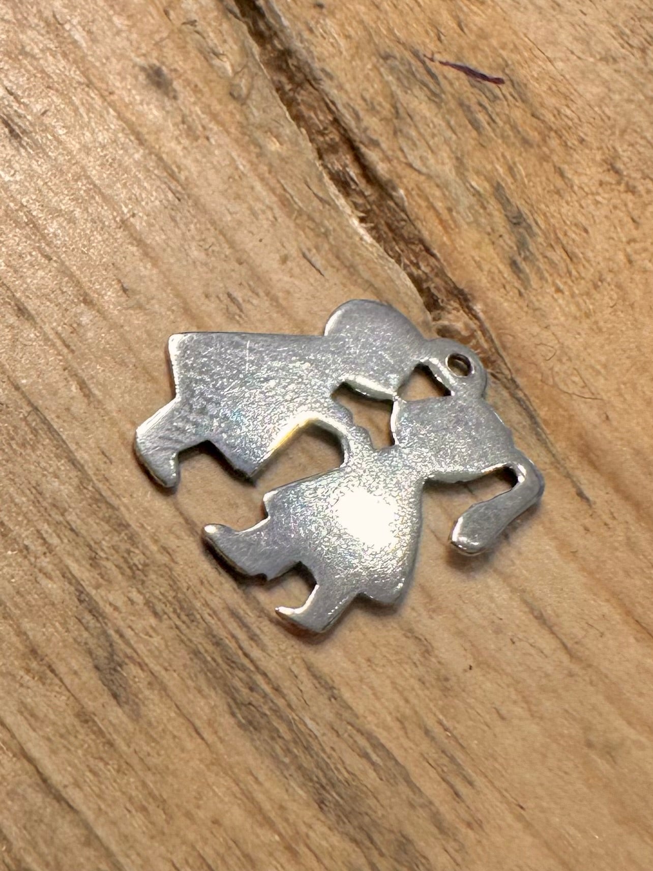 Vintage Boy and Girl Kissing 925 Silver Pendant