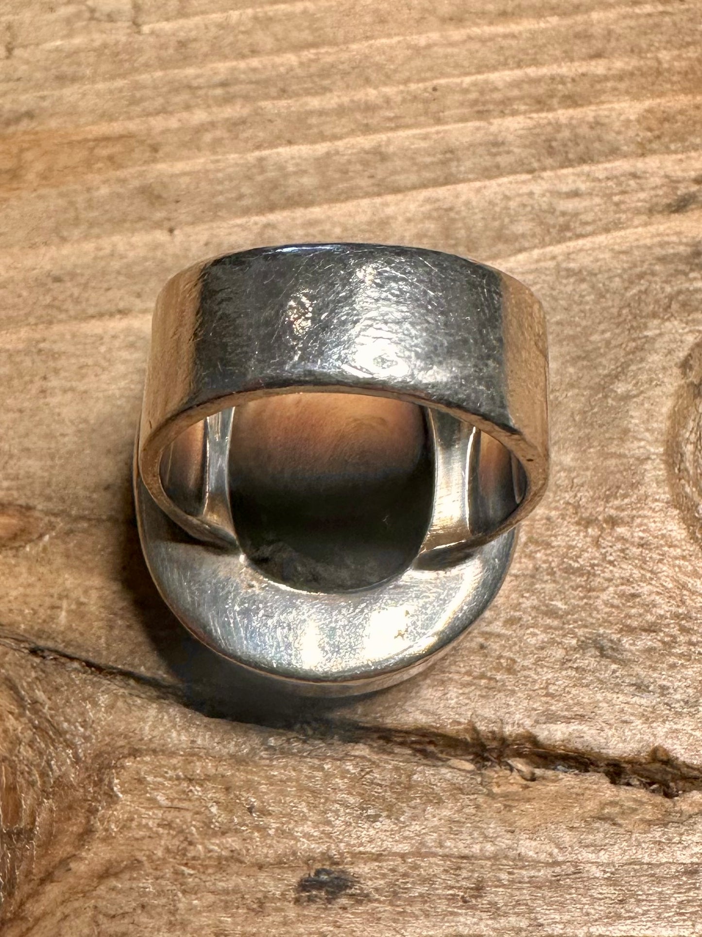 Vintage Chunky Shiva Eye 925 Silver Size P Ring