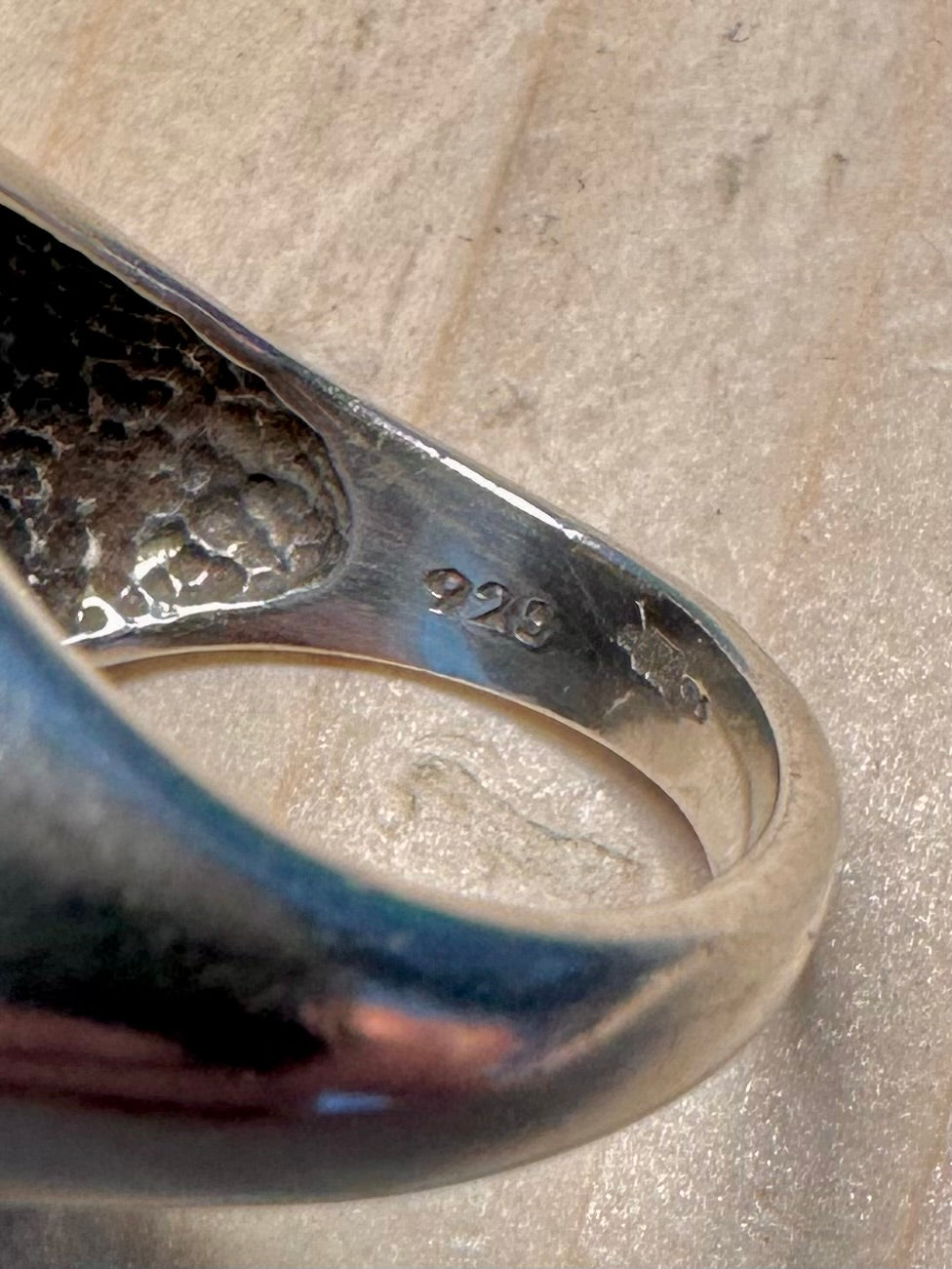 Chunky Rose Hollow 925 Sterling Silver Size M Ring