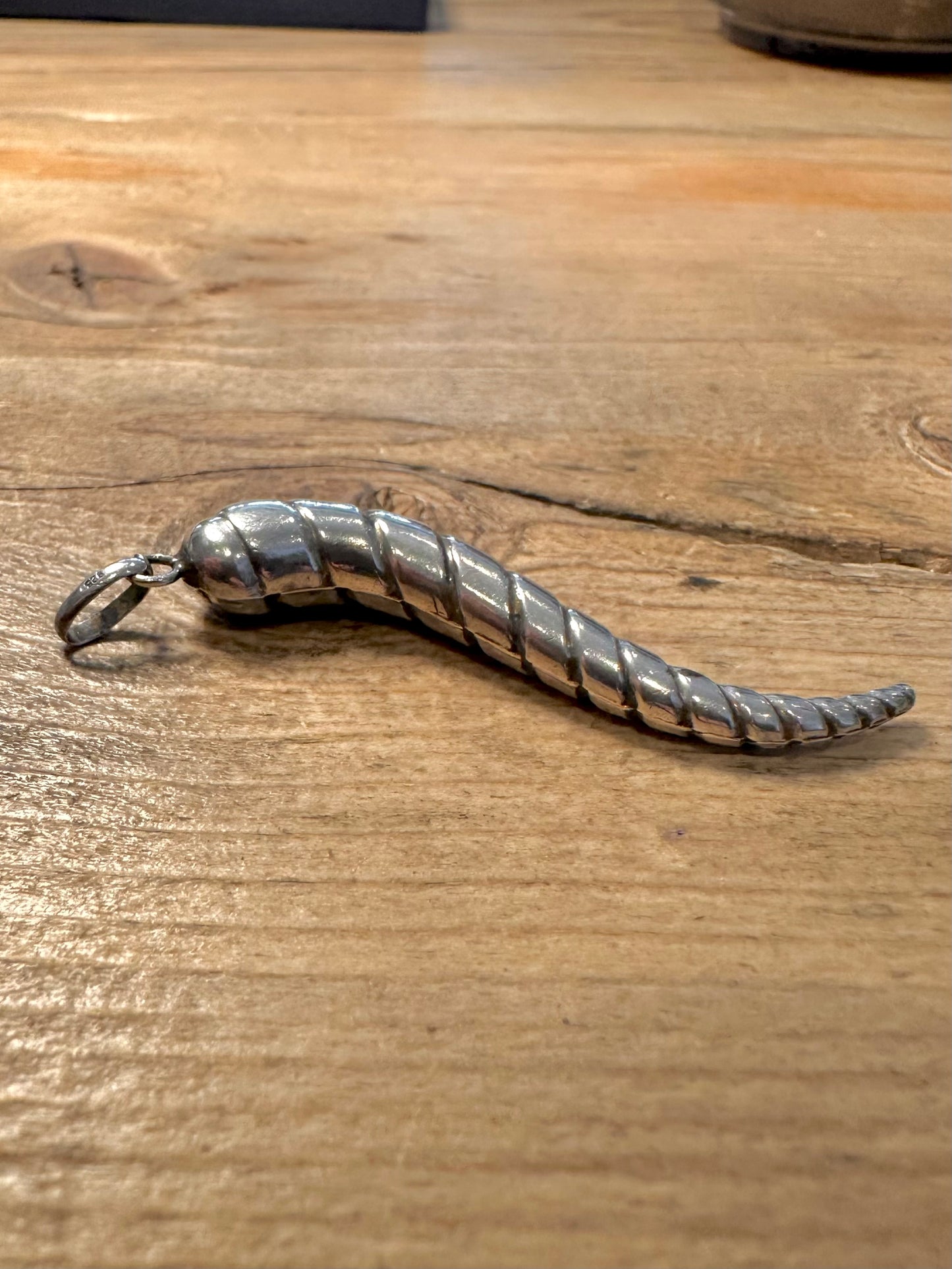Vintage Horn of Plenty 925 Silver Pendant