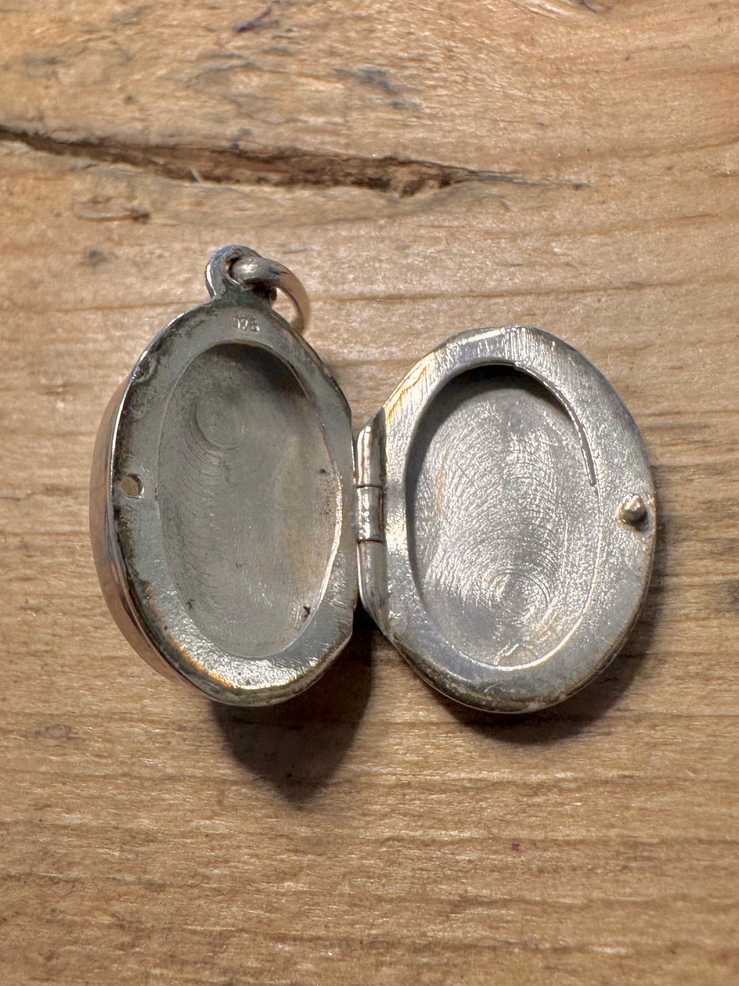 Vintage Moss Agate Locket 925 Silver Pendant