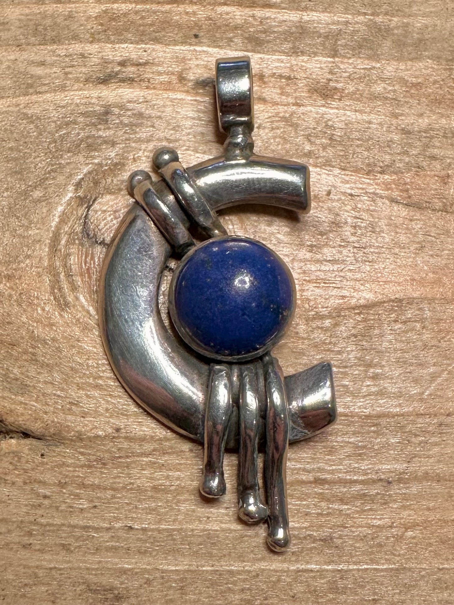 Abstract Lapis 925 Silver Pendant